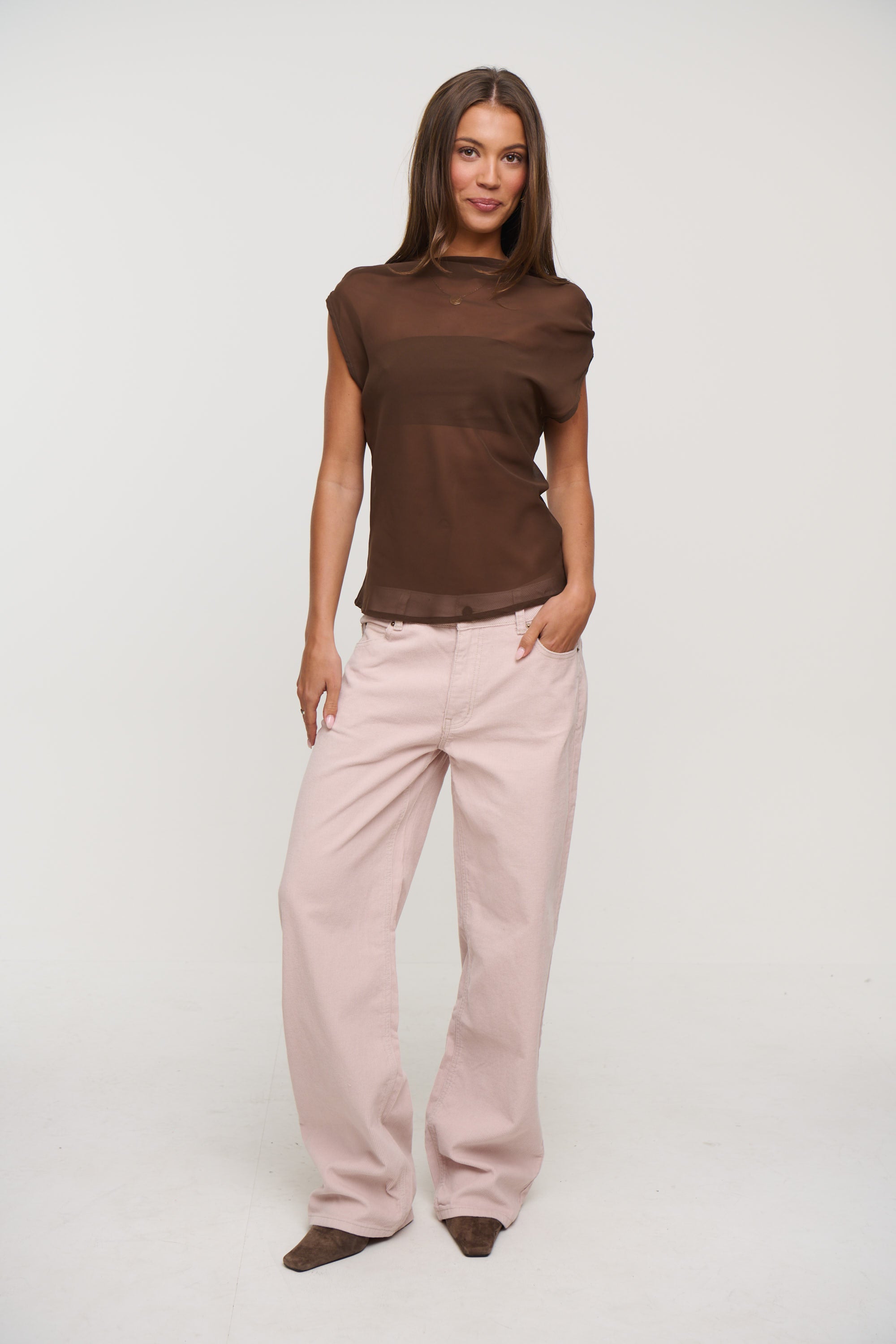 Reign Sheer Top Chocolate