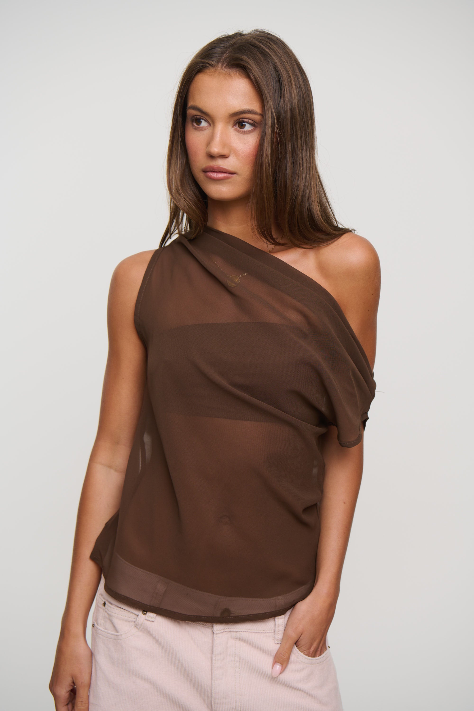 Reign Sheer Top Chocolate
