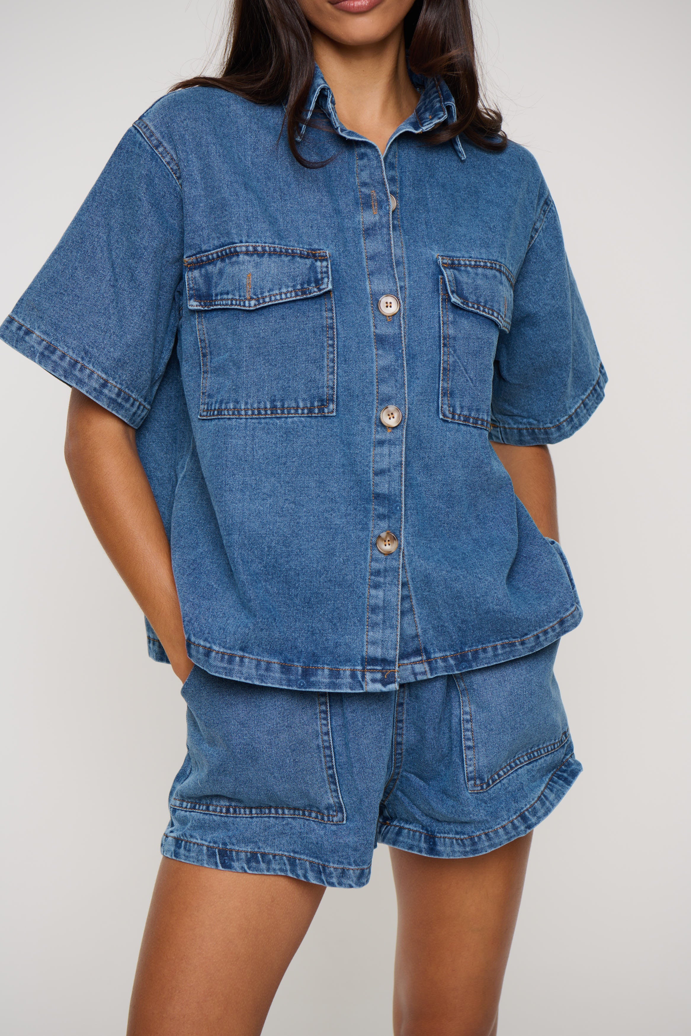 Delaney Denim Set Light Blue