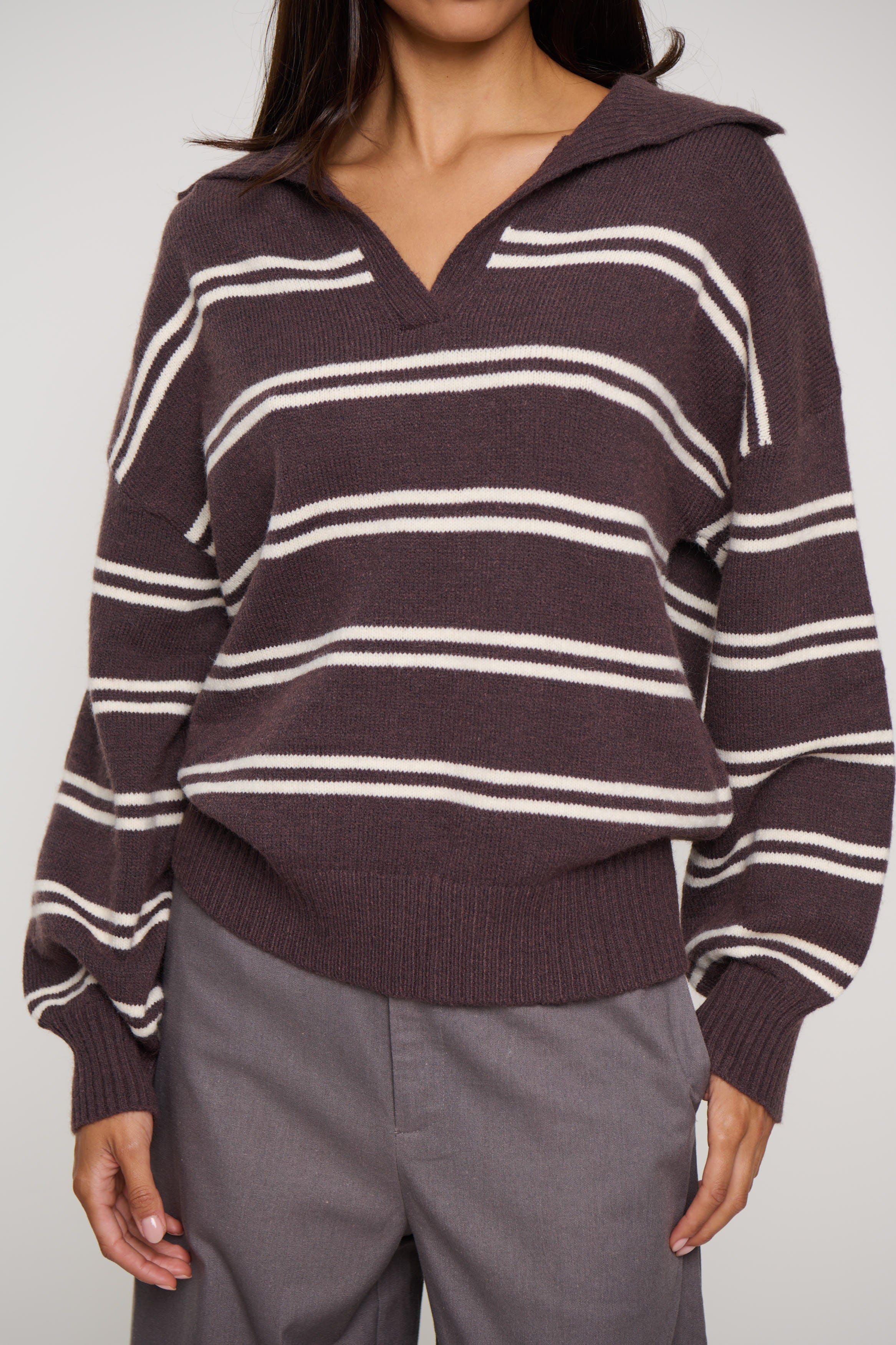 Pina Knitted Polo Chocolate