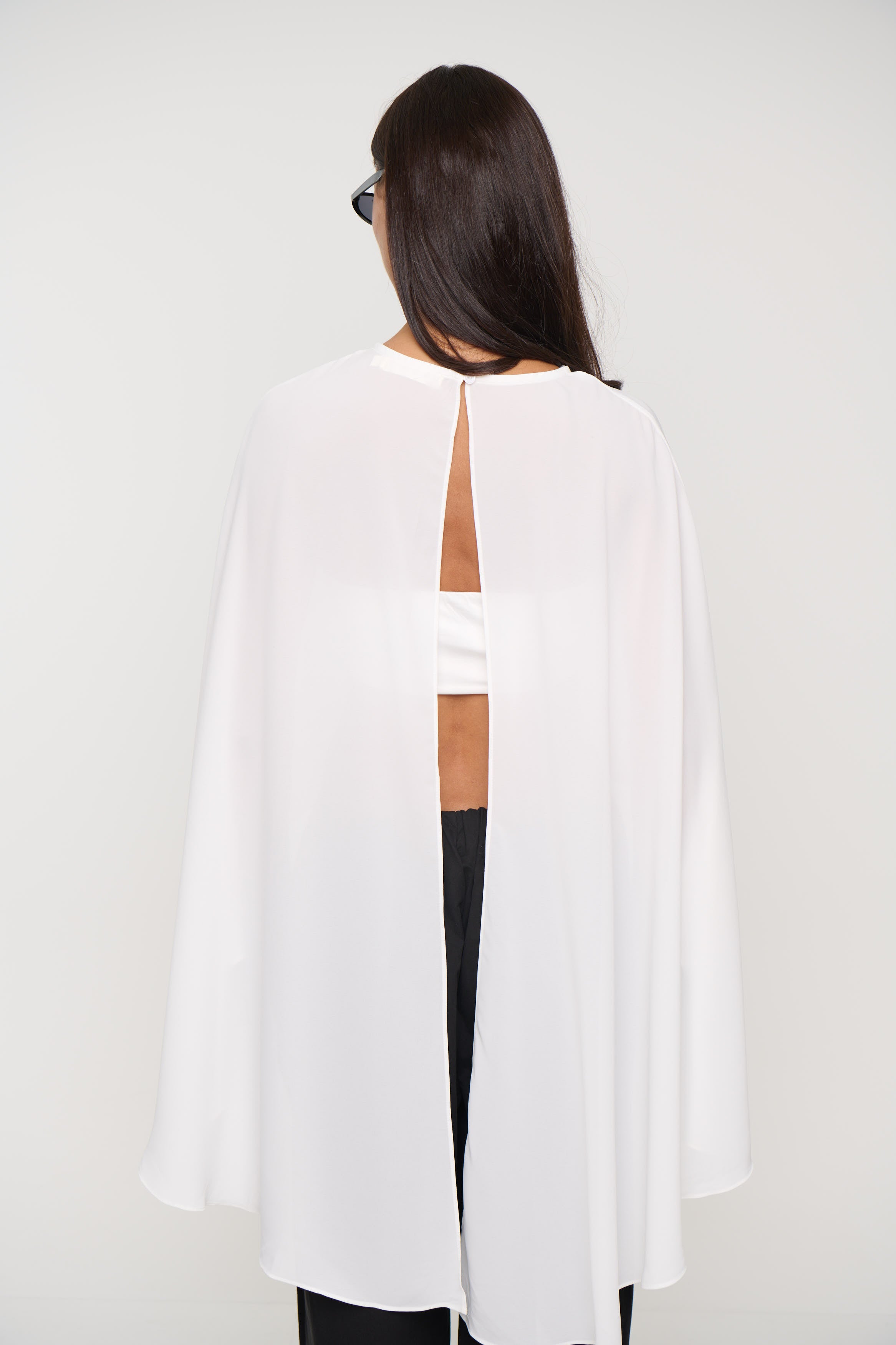 Mattie Sheer Poncho White