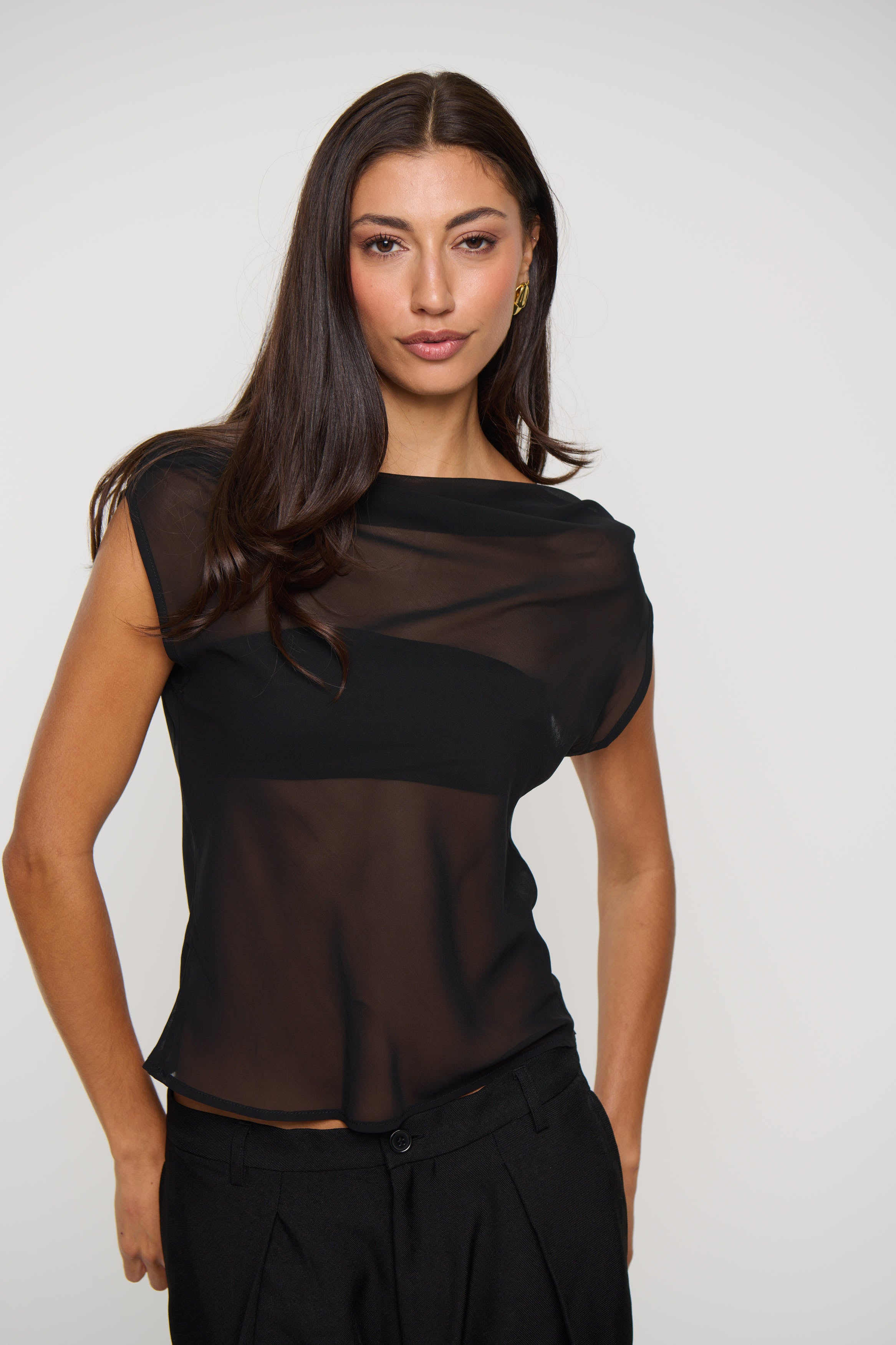 Reign Sheer Top Black