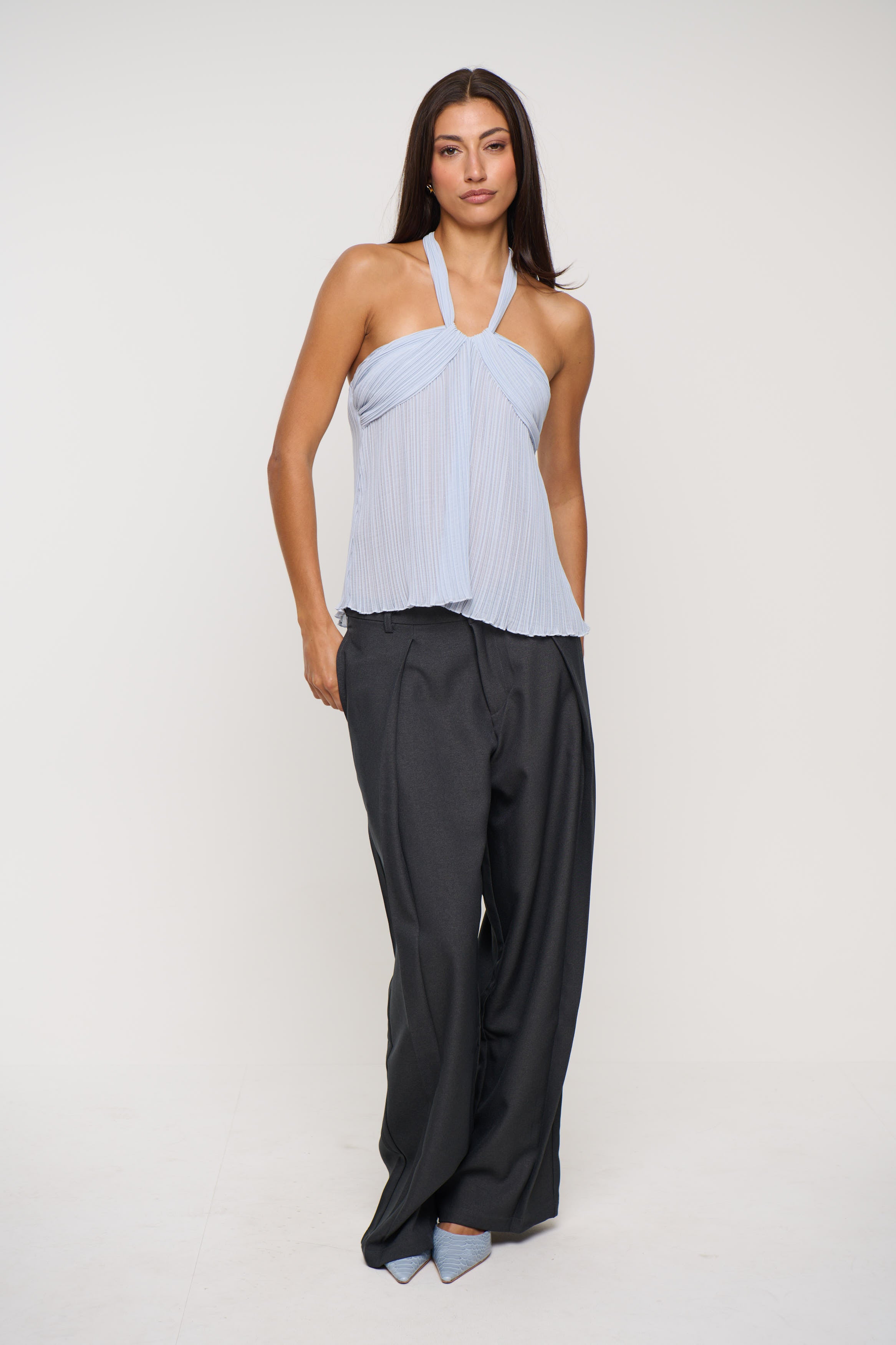 Maddison Halter Top Sky