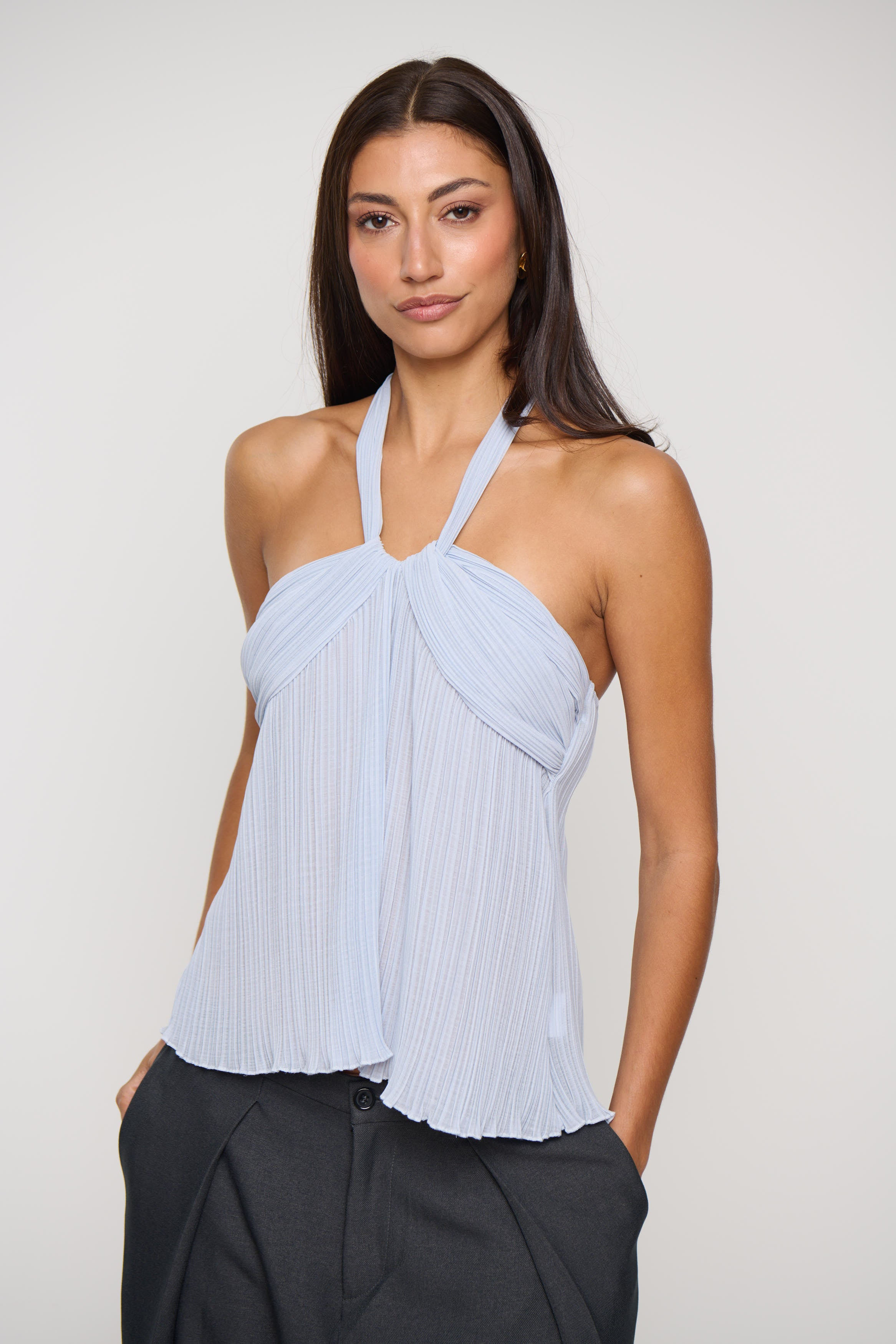 Maddison Halter Top Sky