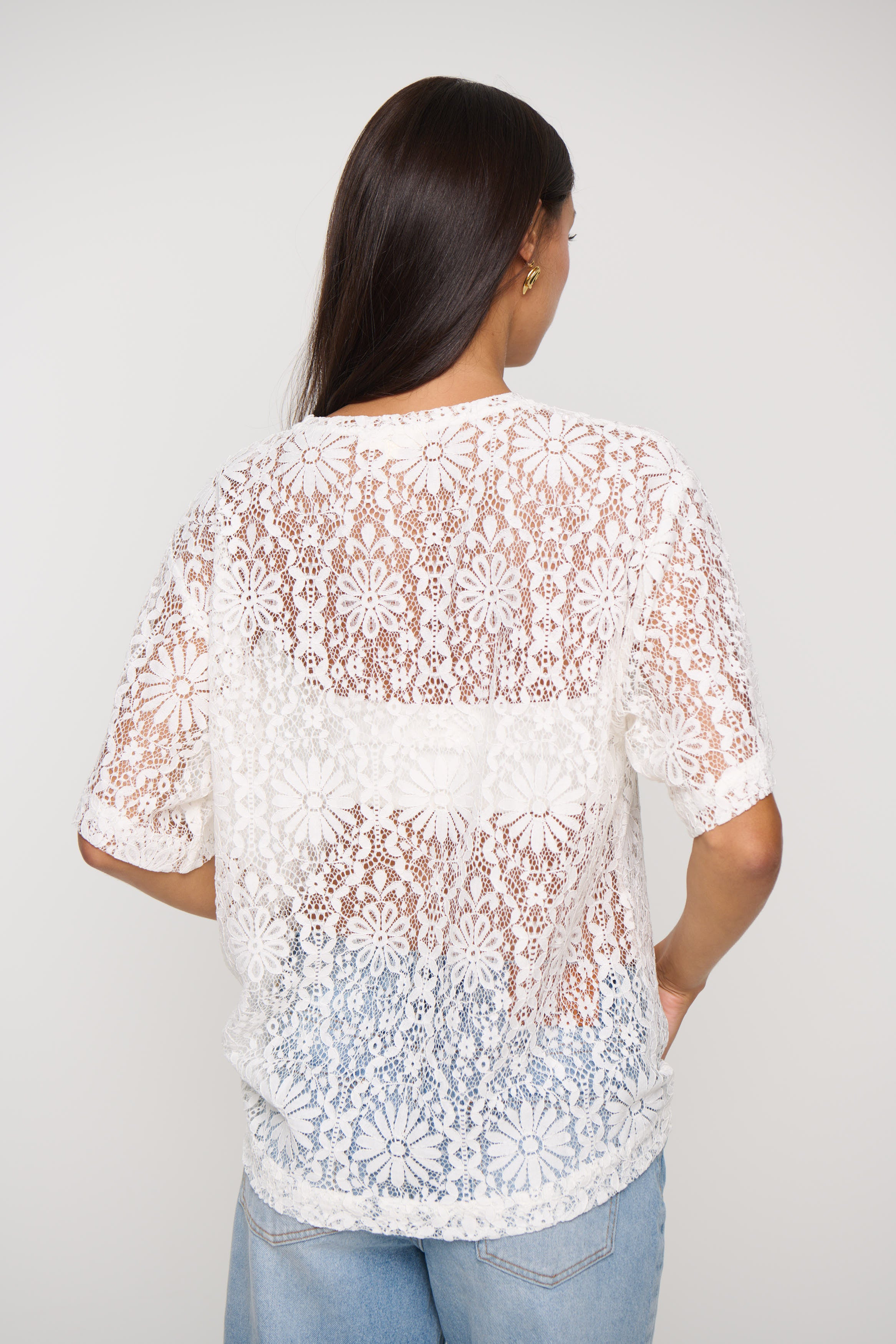 Sander Lace Top White