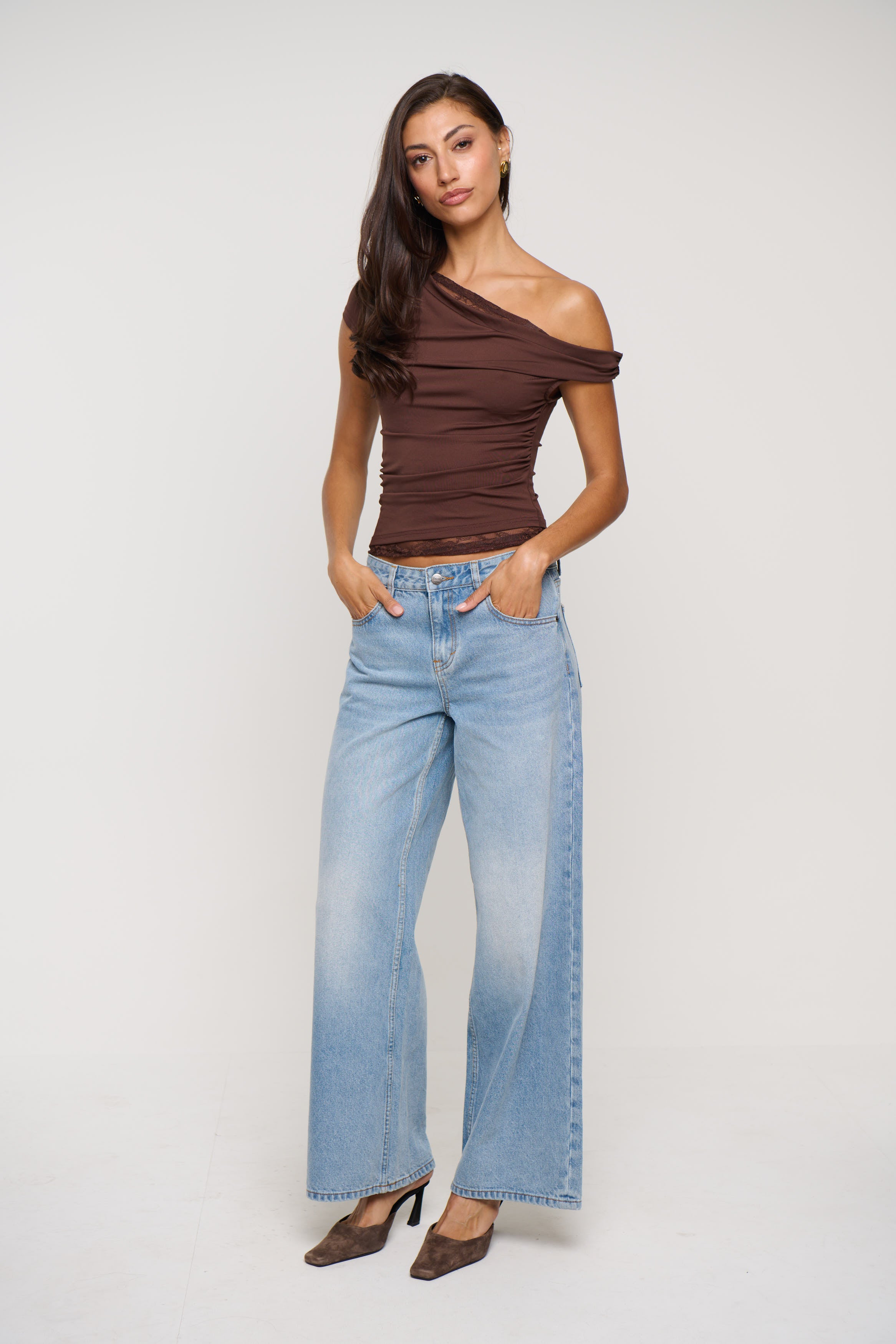 Belle Lace Top Chocolate