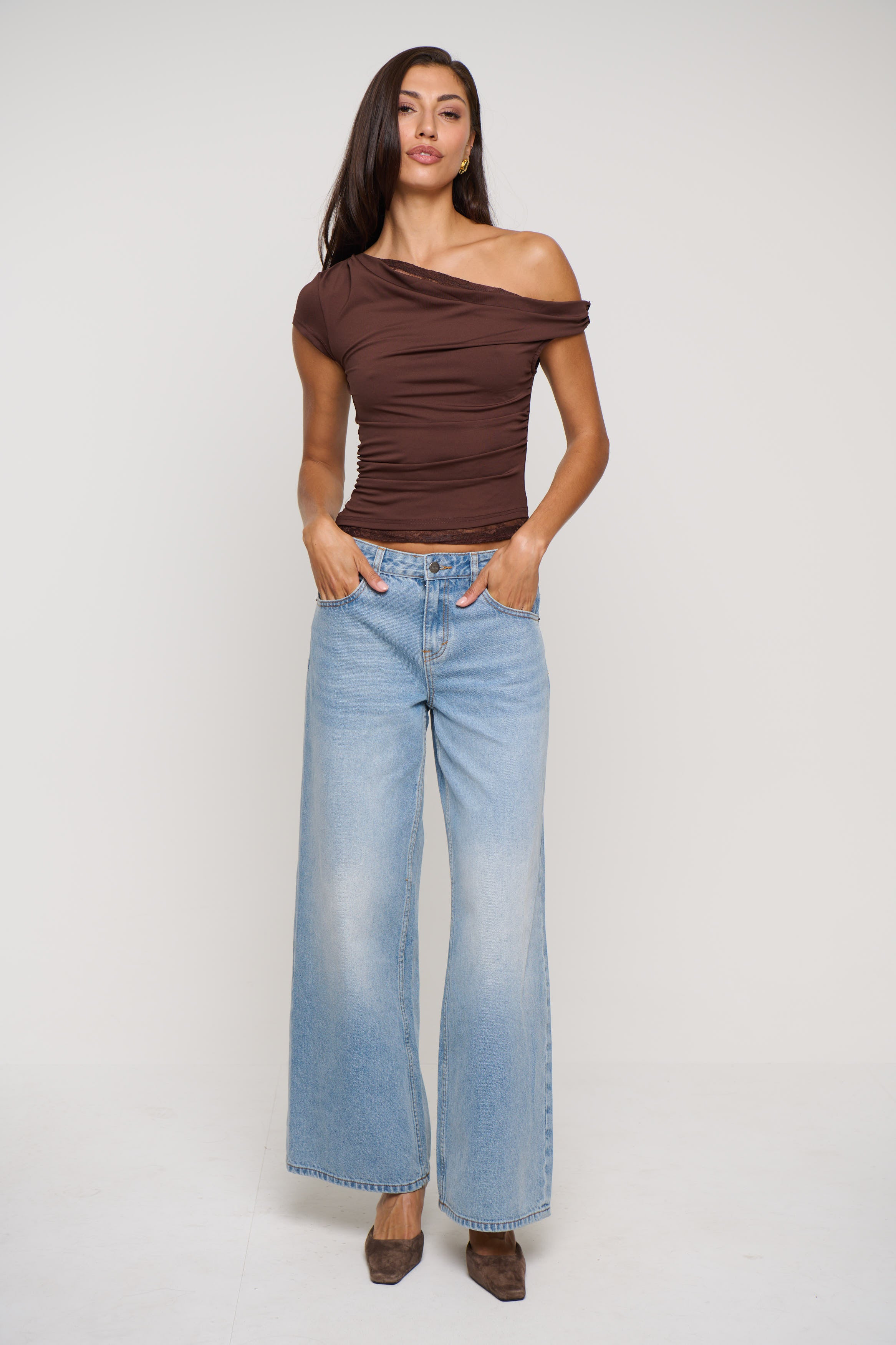 Belle Lace Top Chocolate