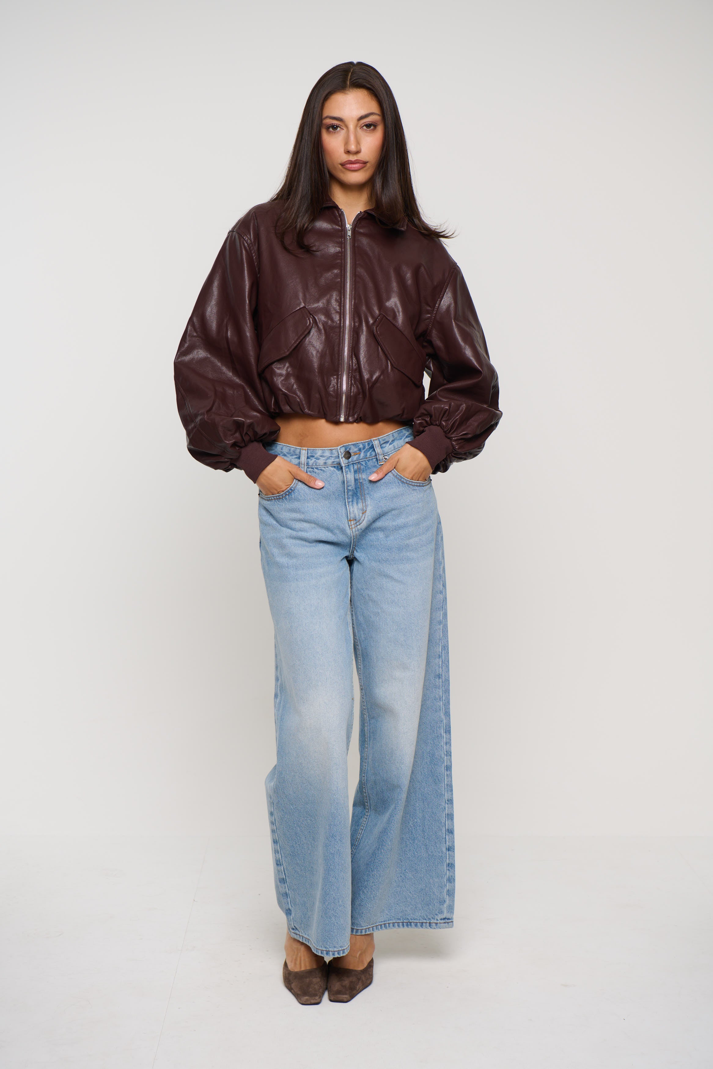 Sia Bomber Jacket Dark Brown