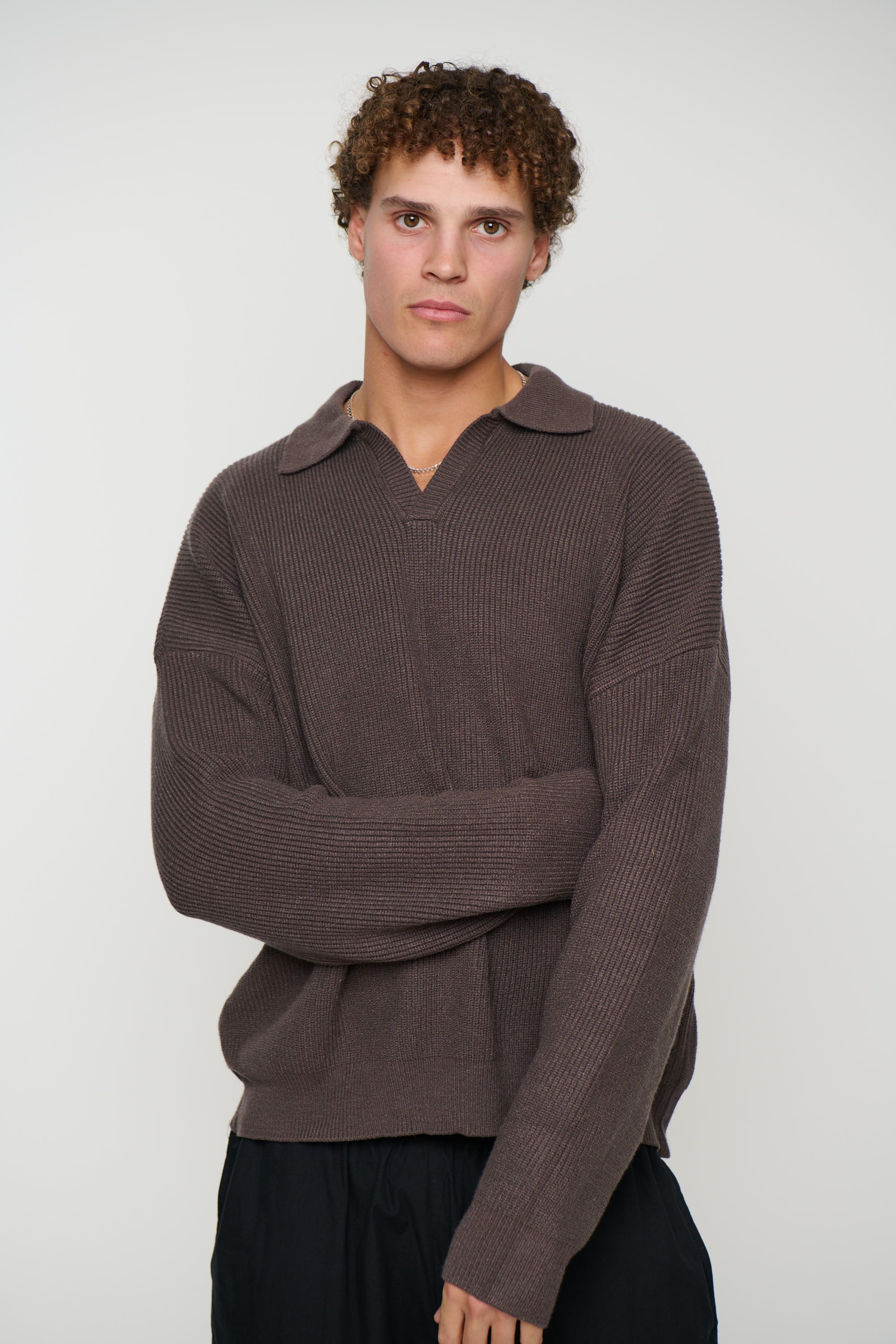 Jay Knitted Polo Mocha