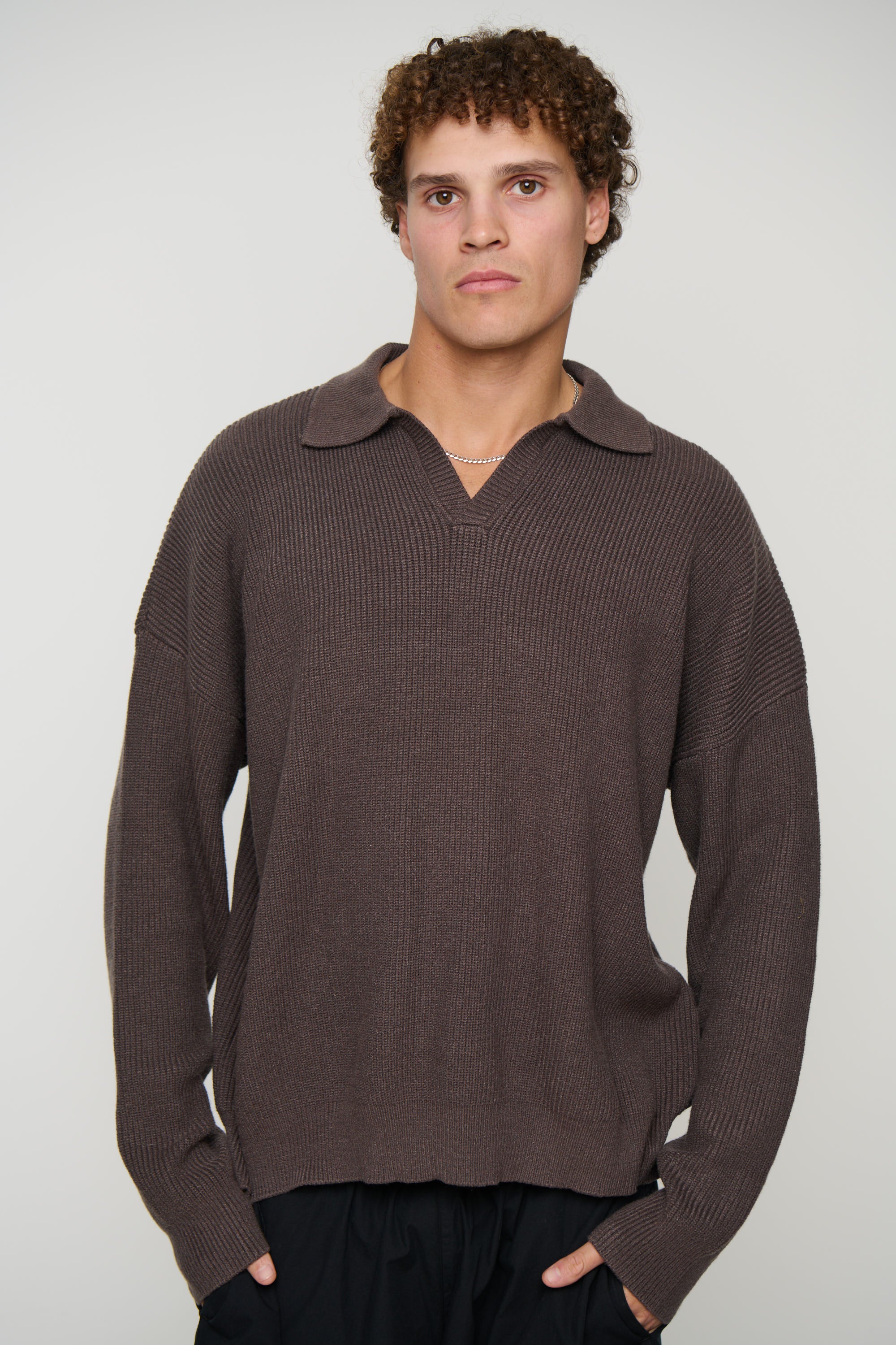 Jay Knitted Polo Mocha