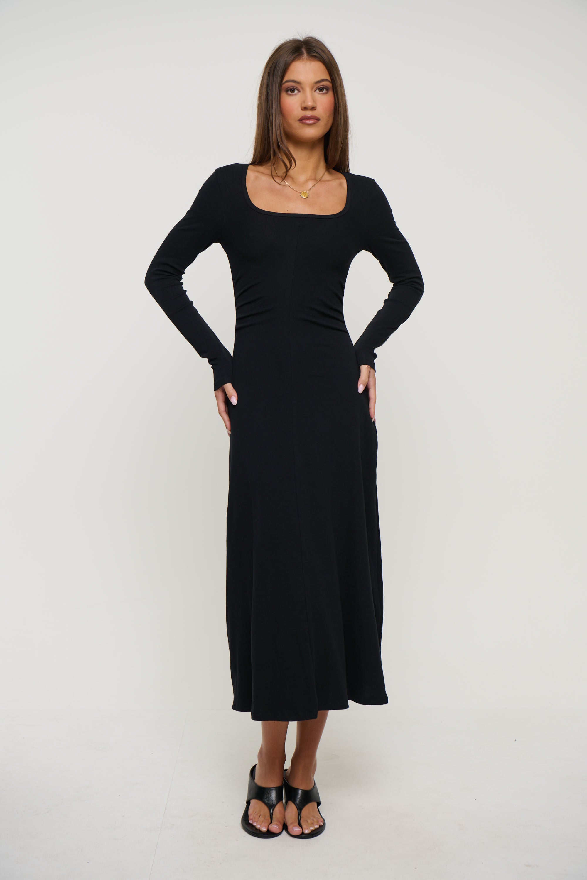 Alma Long Sleeve Dress Black