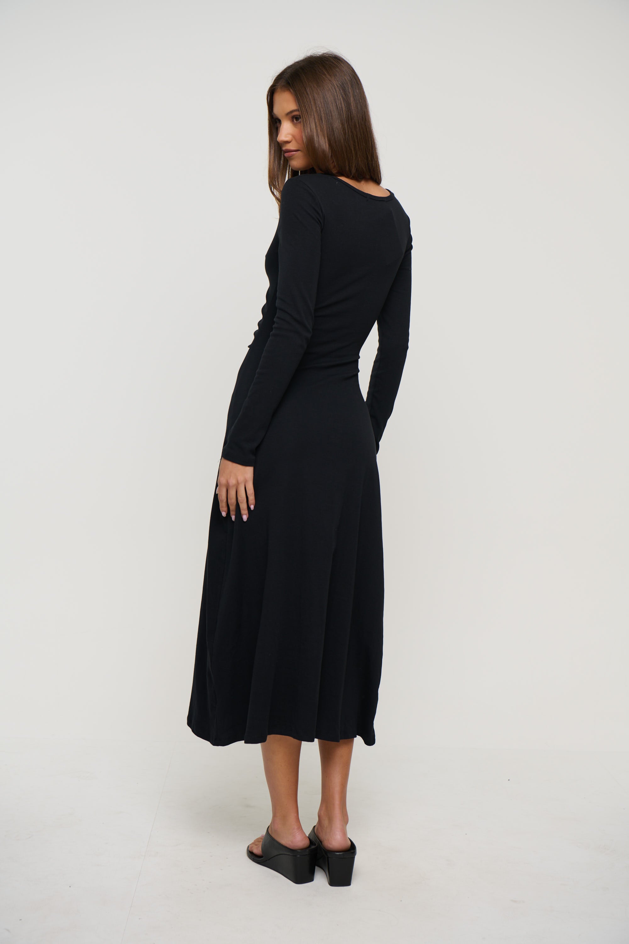 Alma Long Sleeve Dress Black