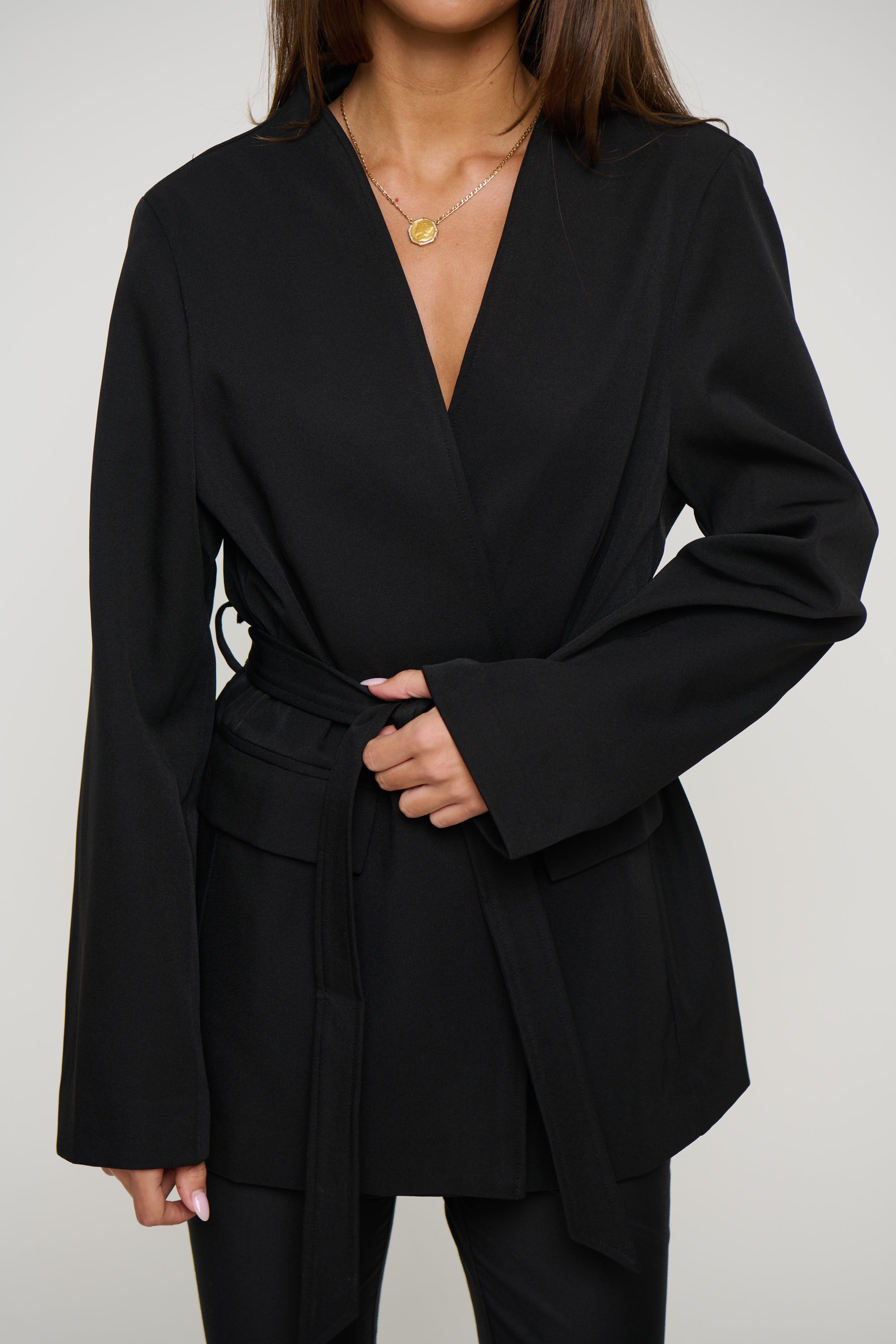 Alysha Collarless Blazer Black