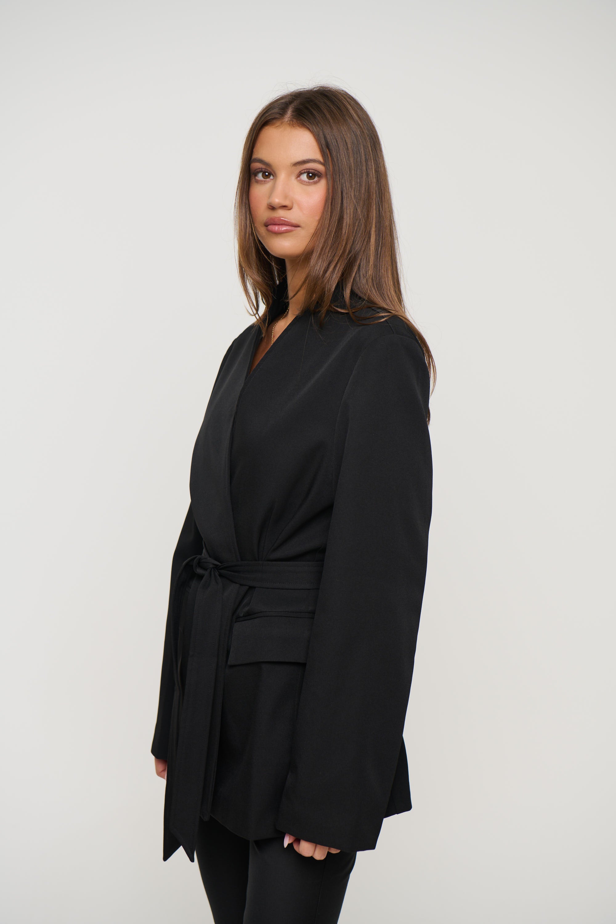 Alysha Collarless Blazer Black
