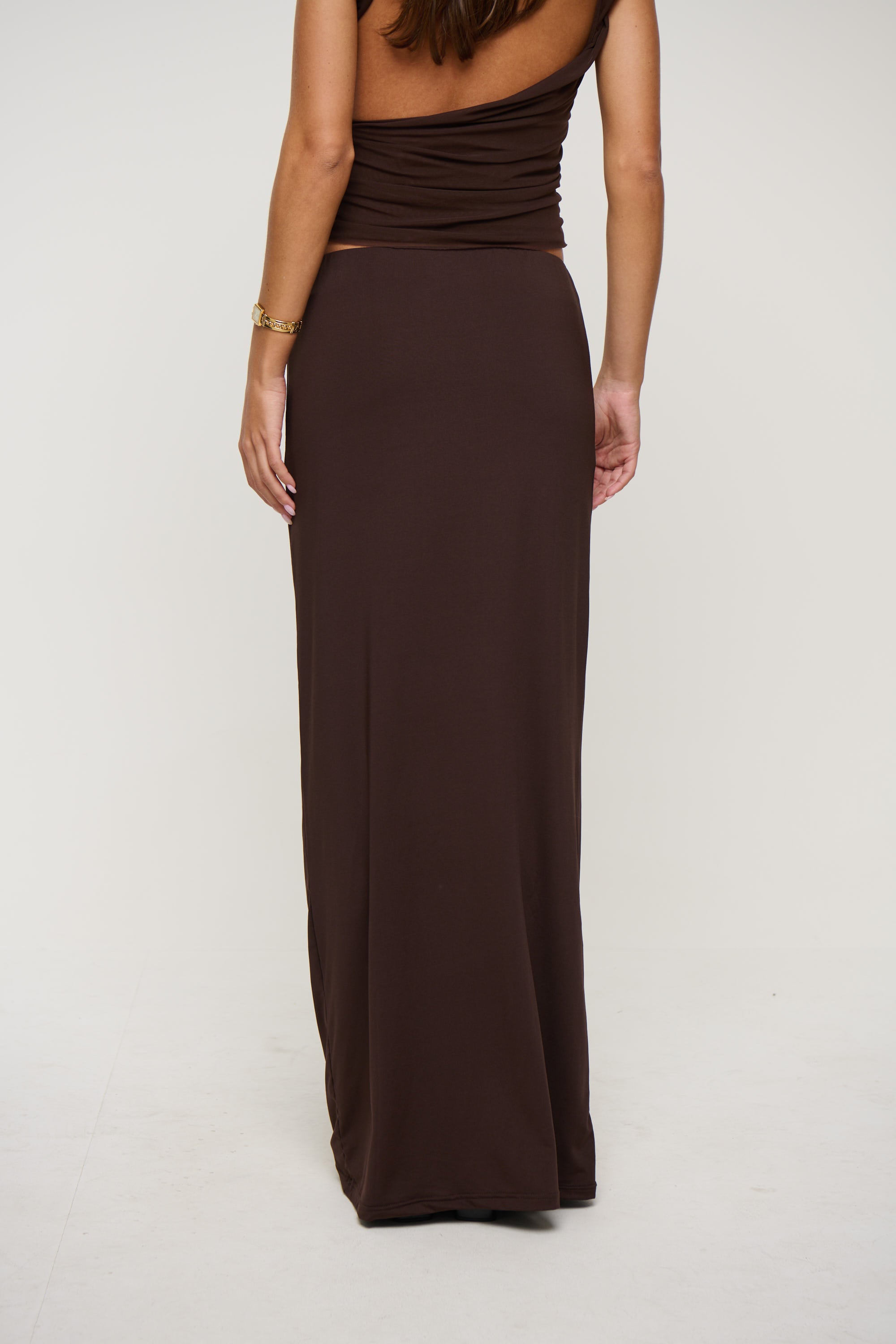 Esma Low Waist Maxi Skirt Chocolate