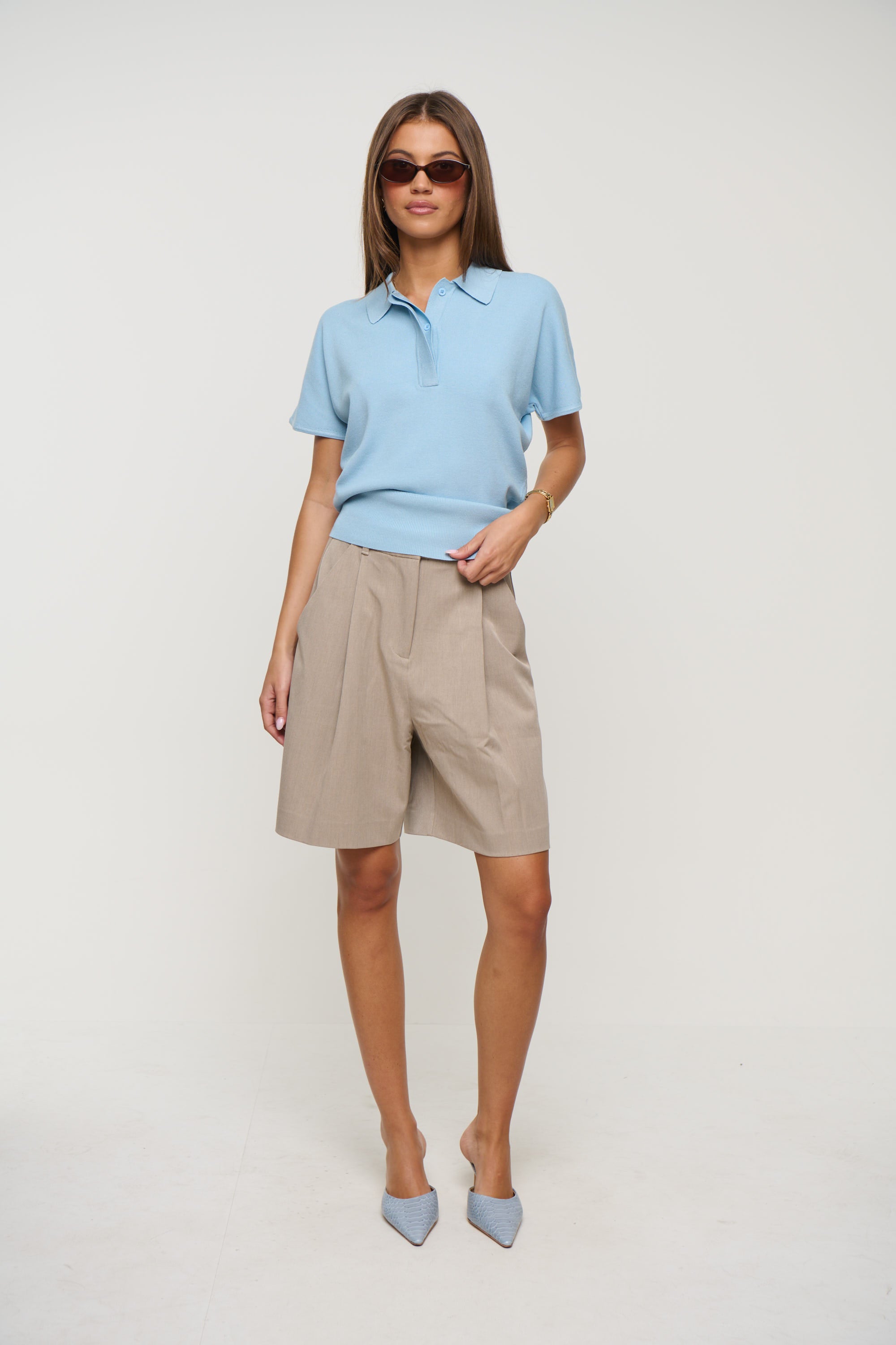 Tiggy Polo Knit Sky