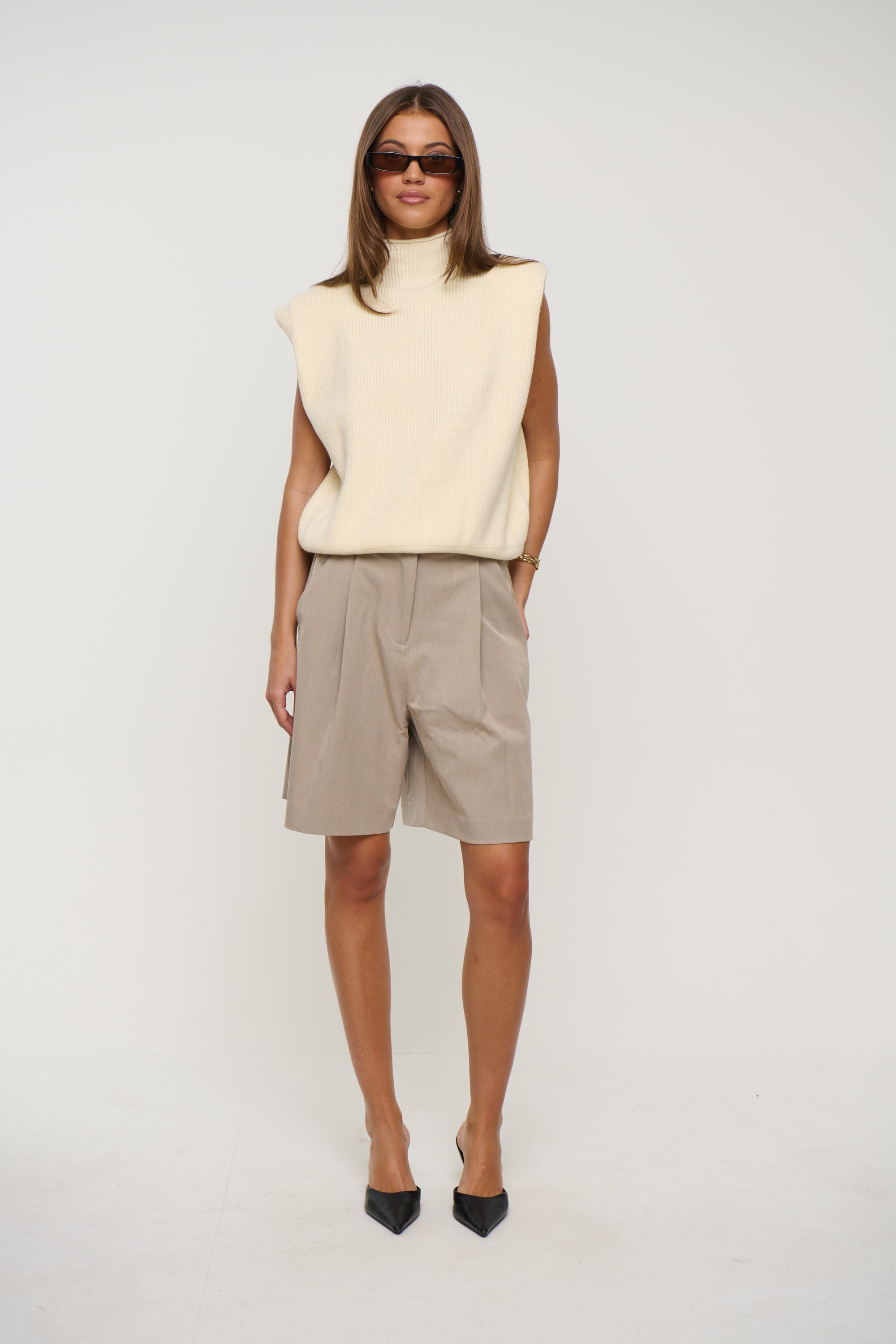 Drew Sleeveless Knit Cream