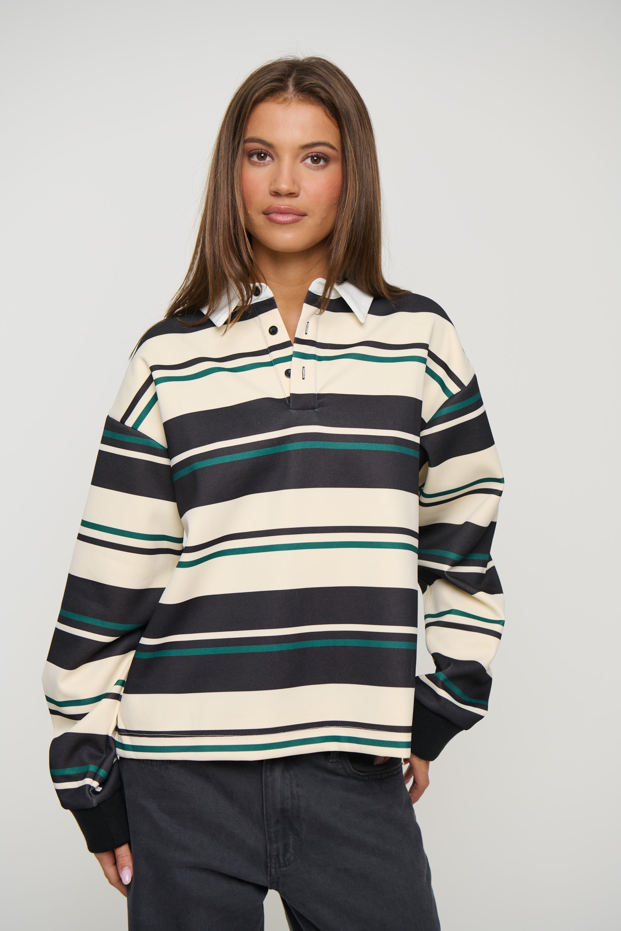 Preppy Jersey Forest Stripe