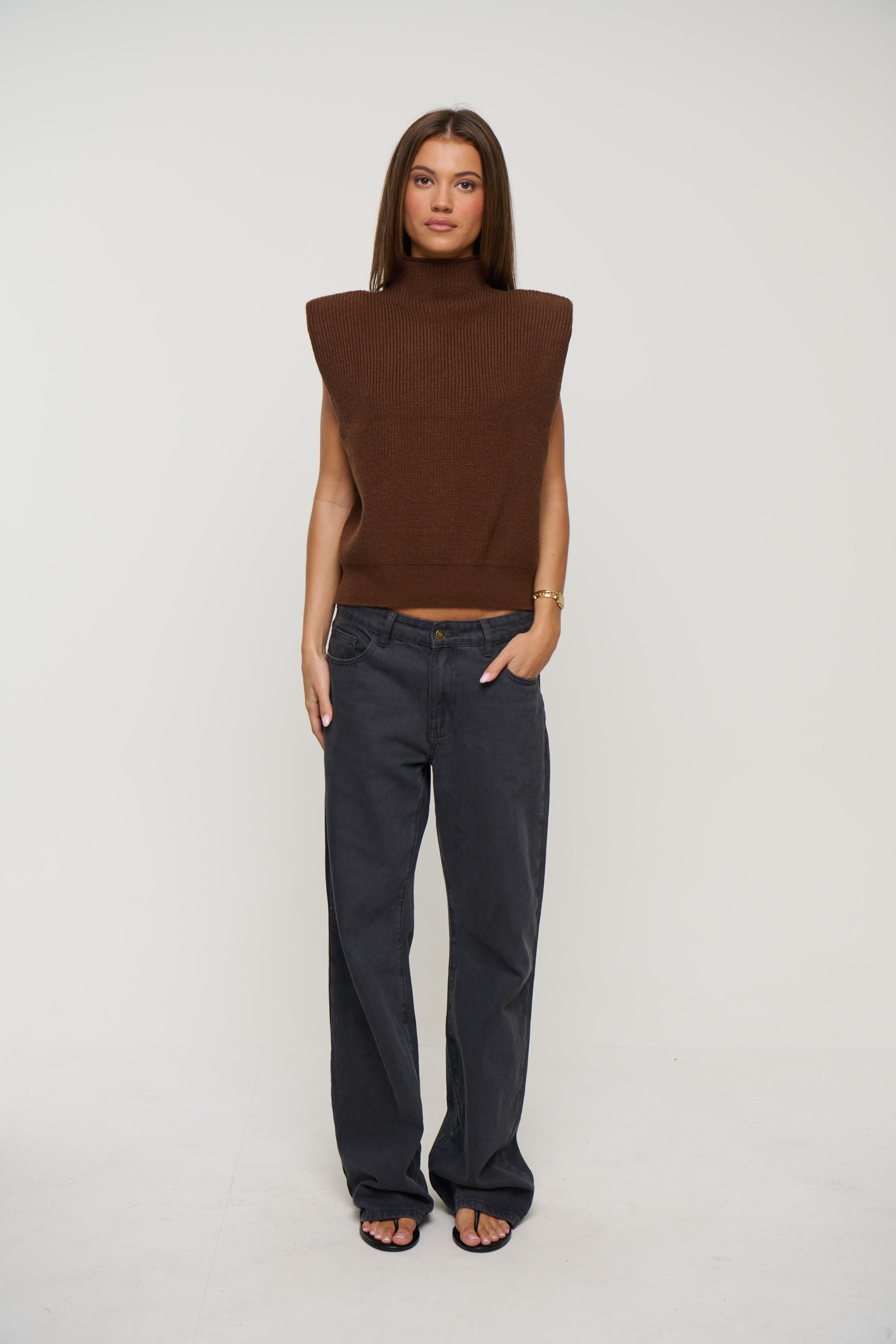 Drew Sleeveless Knit Chocolate