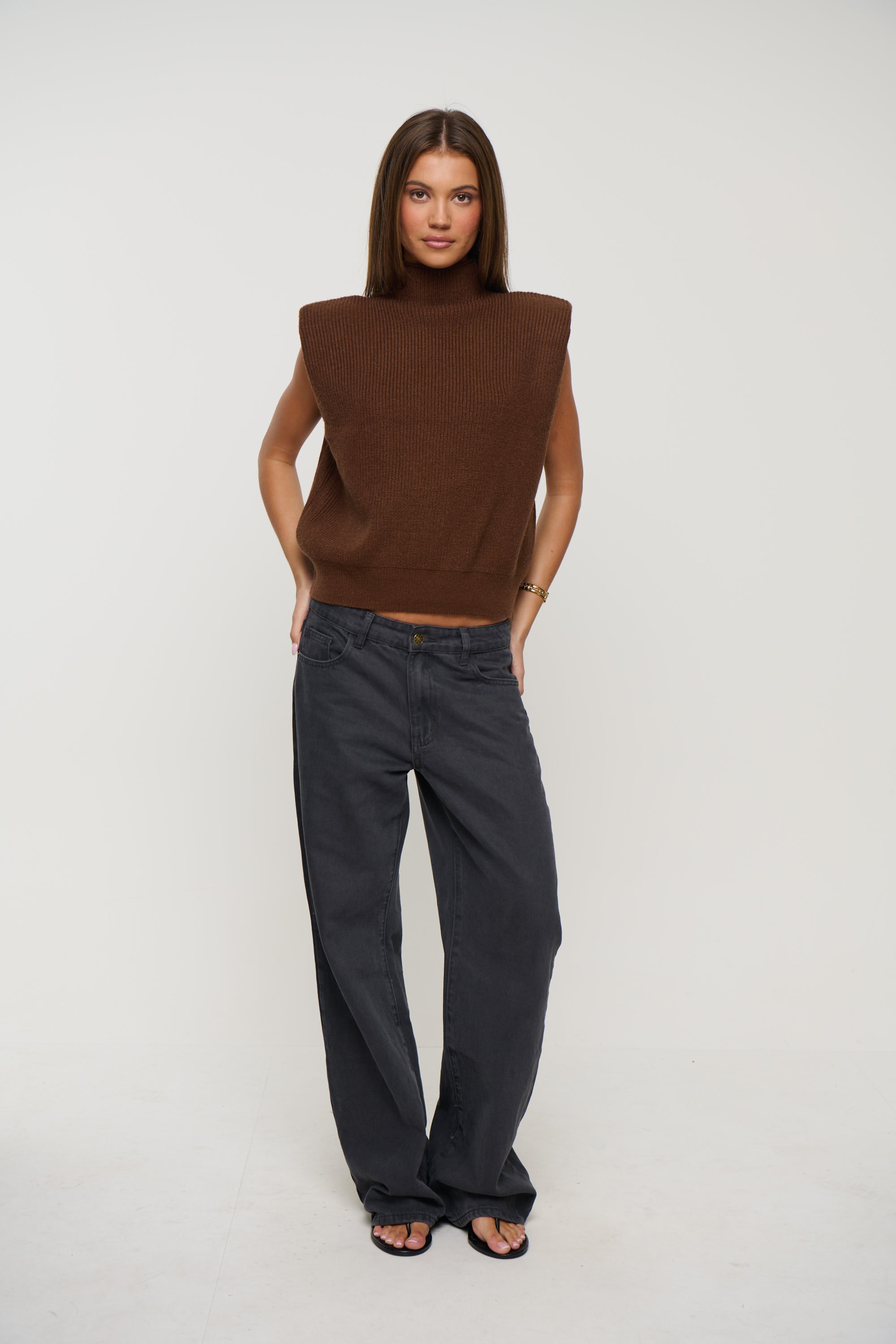 Drew Sleeveless Knit Chocolate