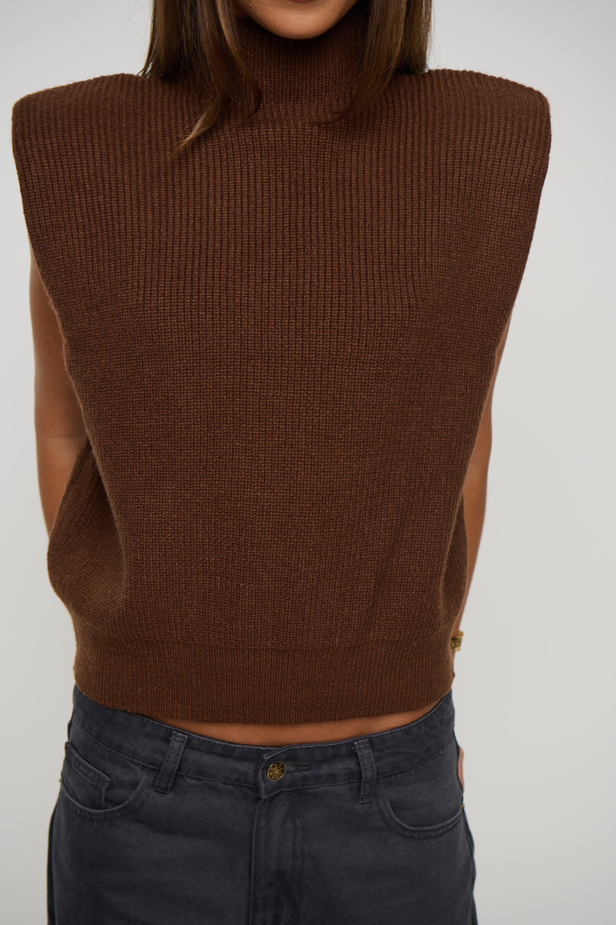 Drew Sleeveless Knit Chocolate