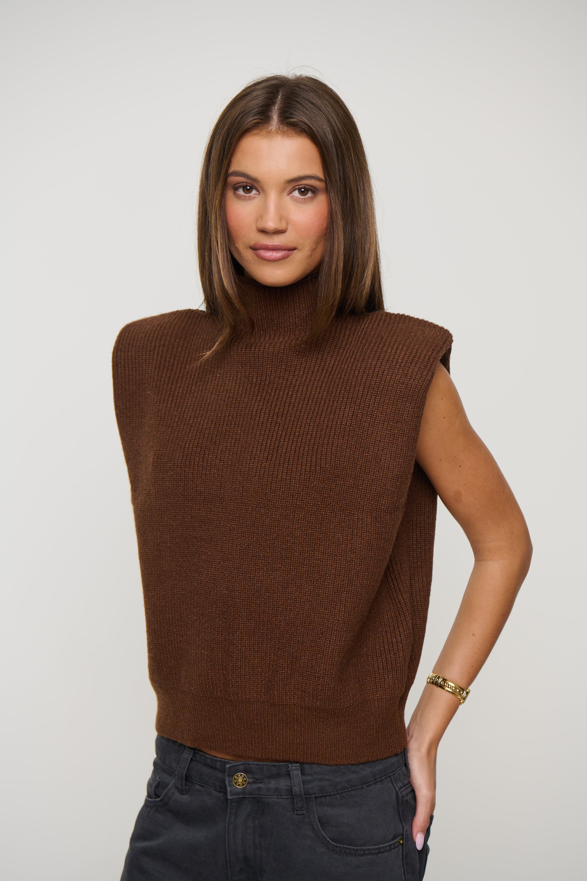 Drew Sleeveless Knit Chocolate