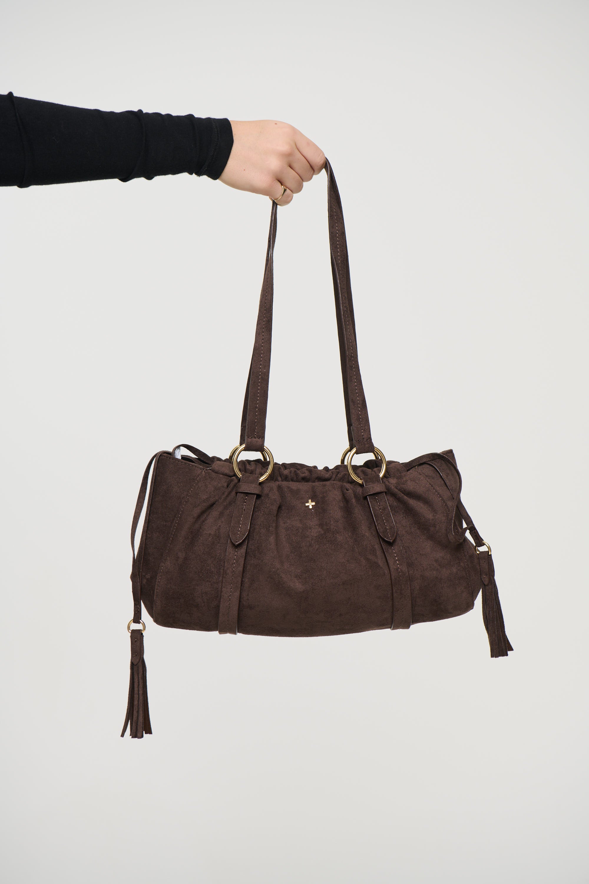 Rory Mini Tote Dark Chocolate Suede/Gold