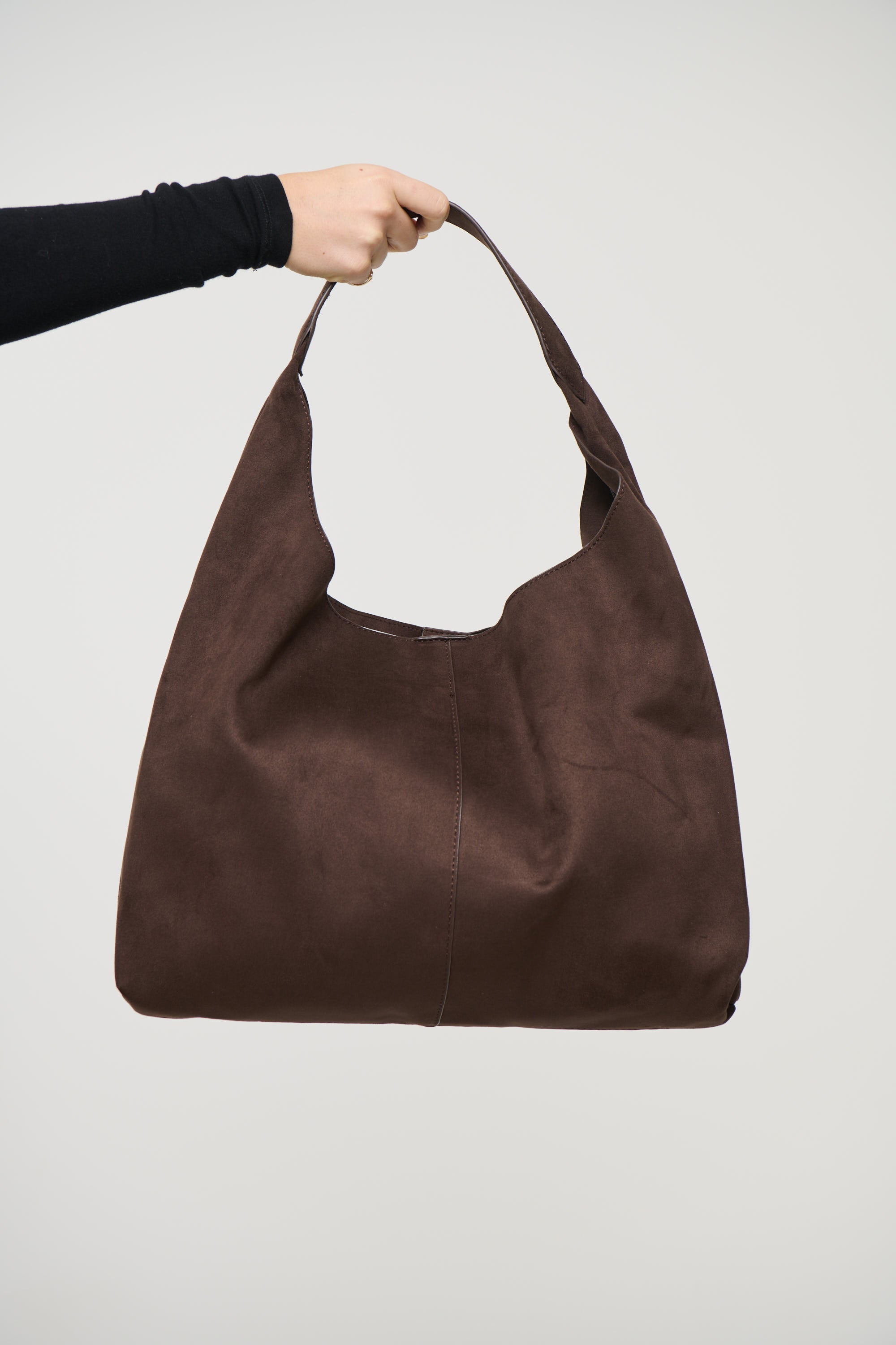 Remi Shoulder Bag Dark Cacao Suede