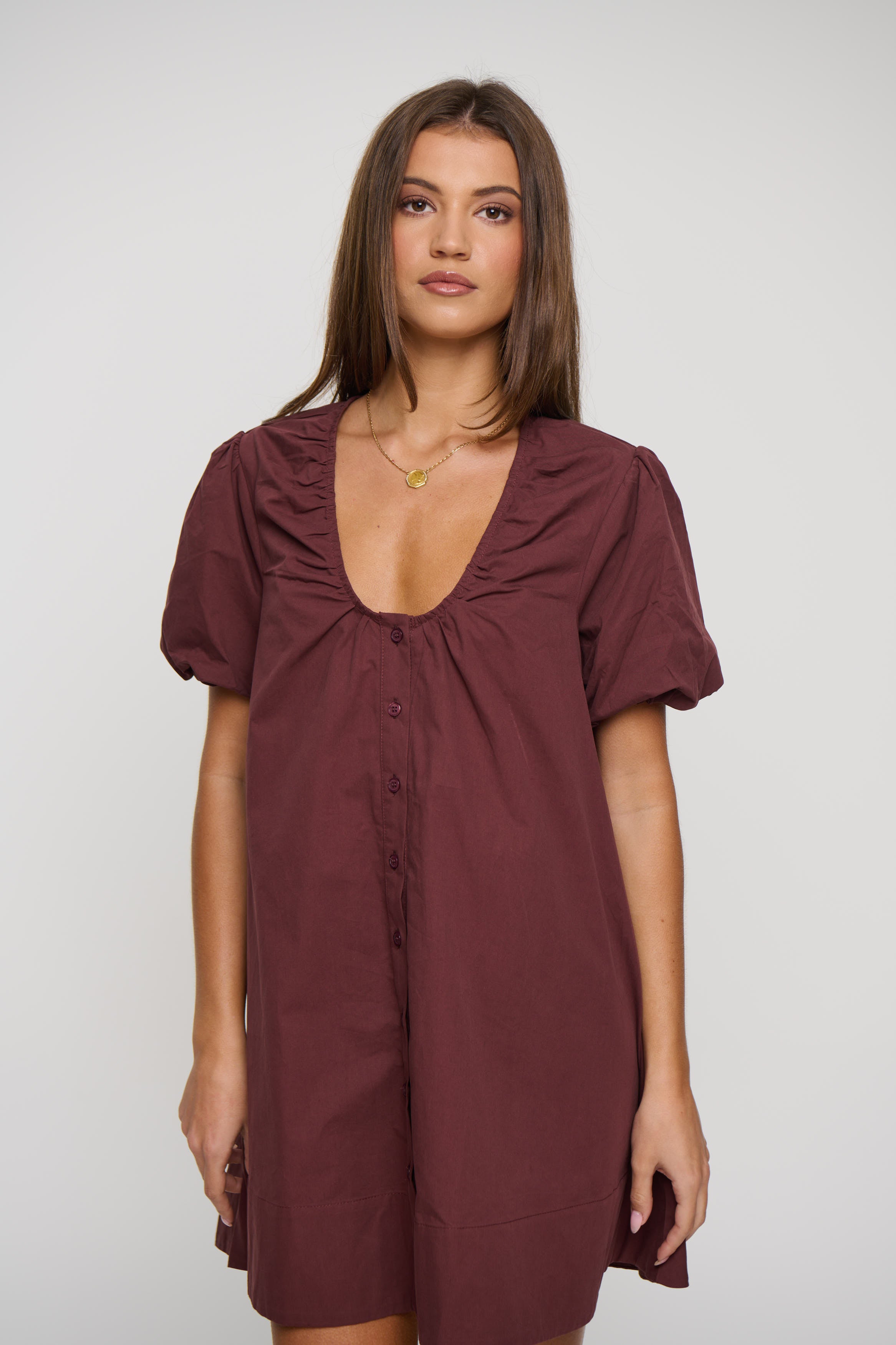 Oaks Mini Dress Chocolate