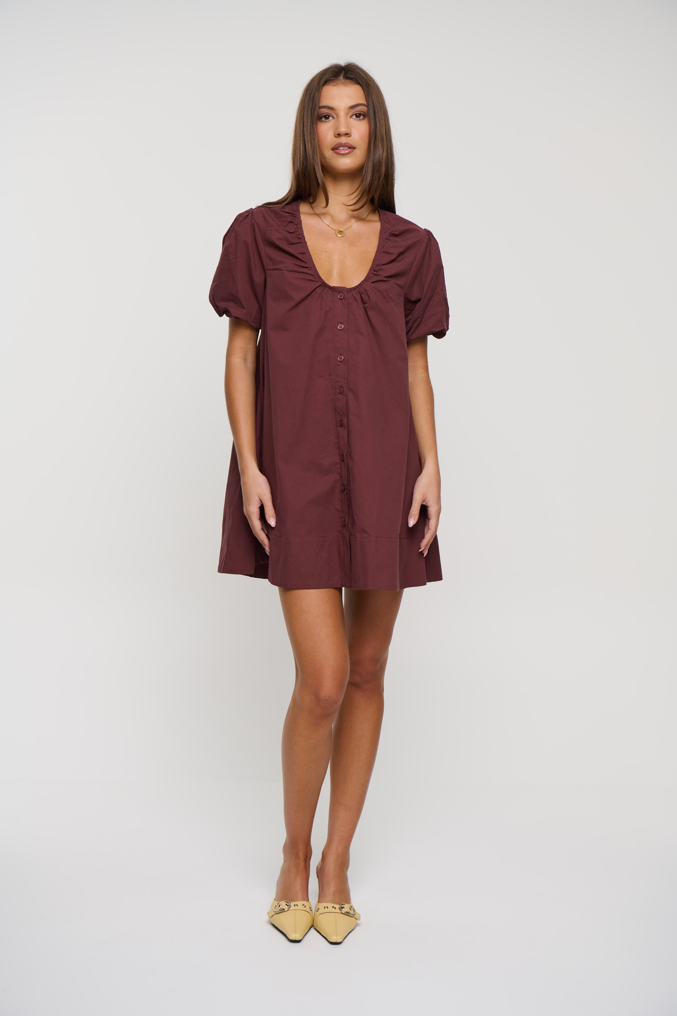 Oaks Mini Dress Chocolate