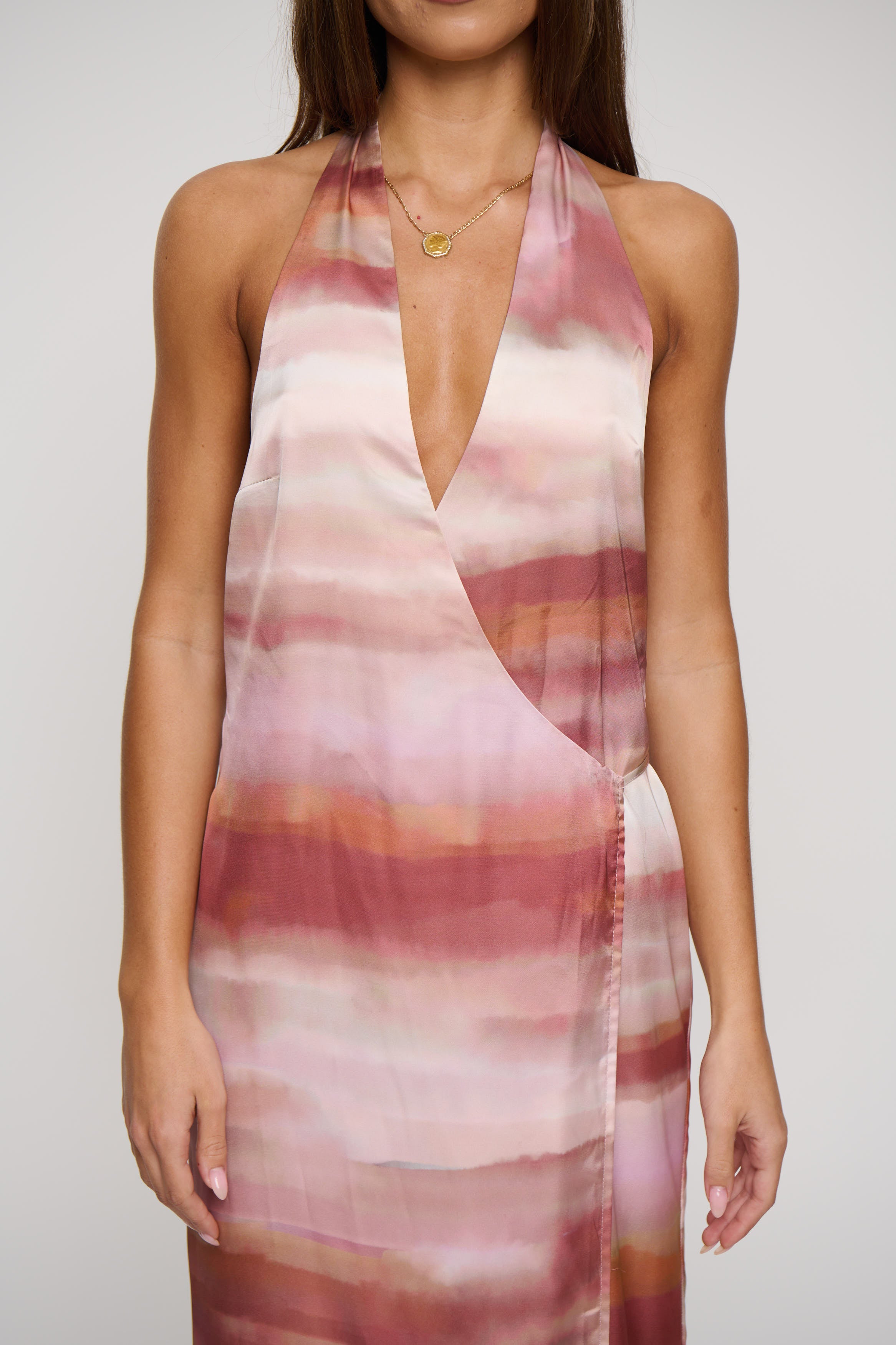 Atlanna Wrap Maxi Dress Shell Print