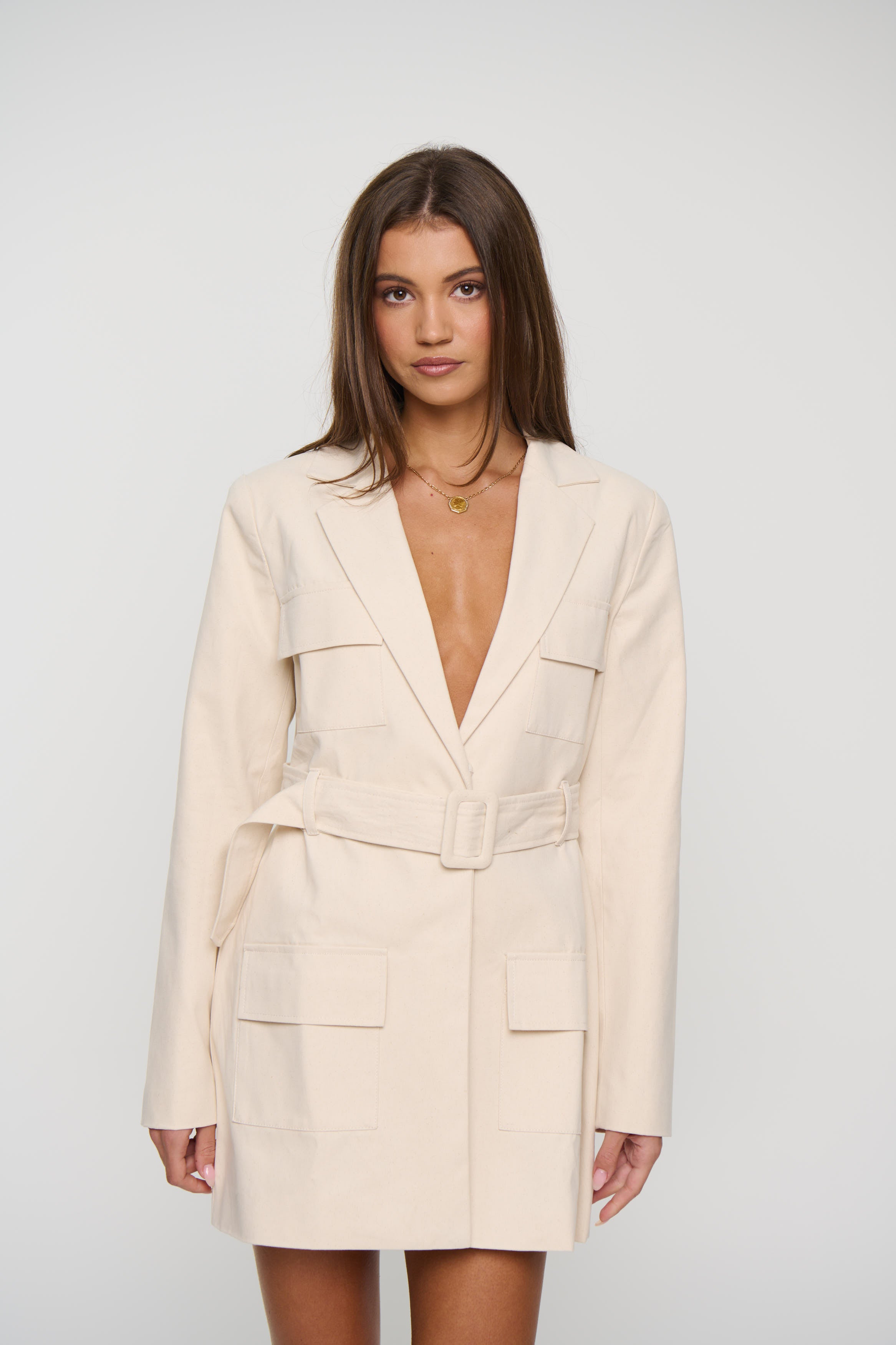 Steinway Mini Dress Beige