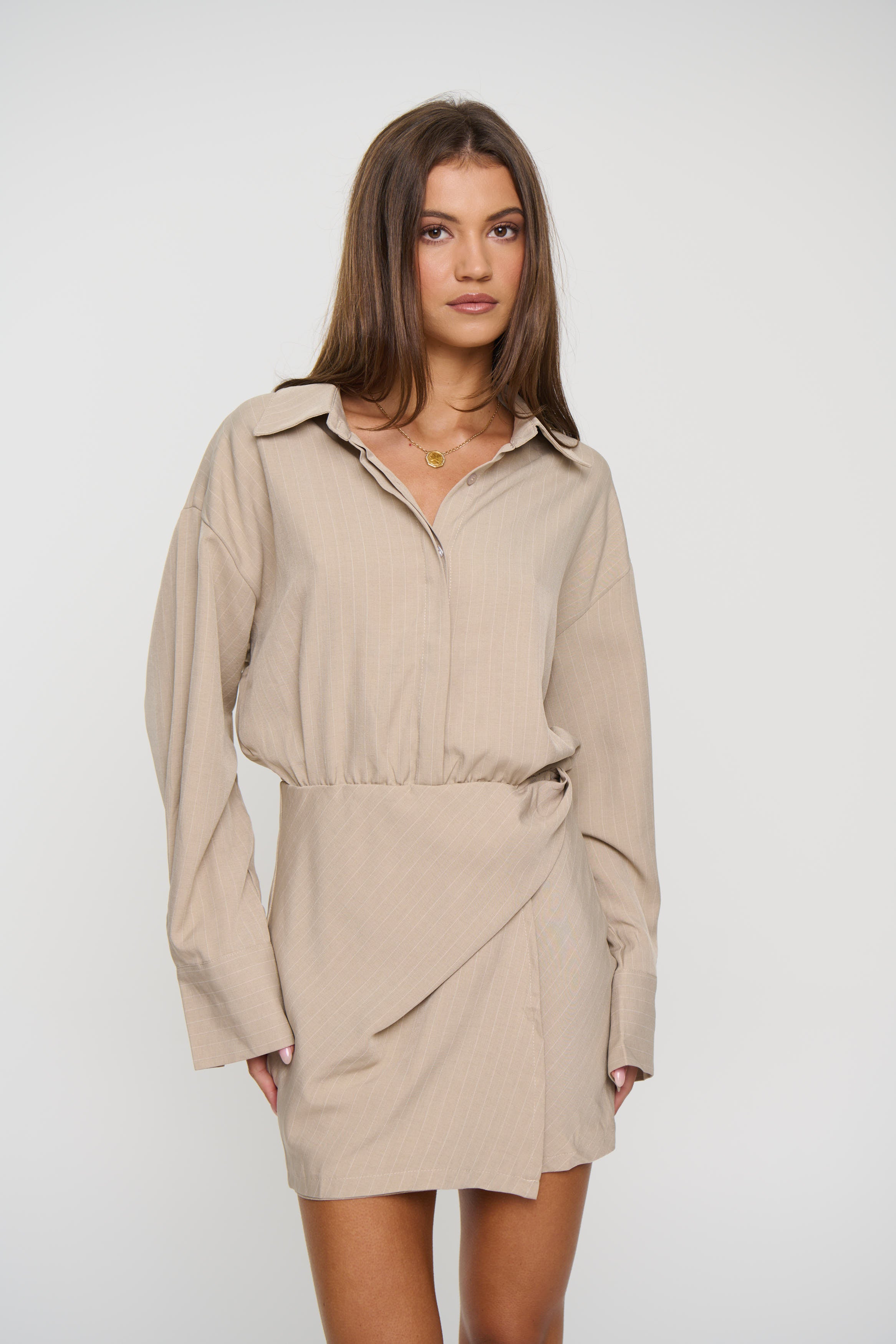 Theo Mini Dress Beige