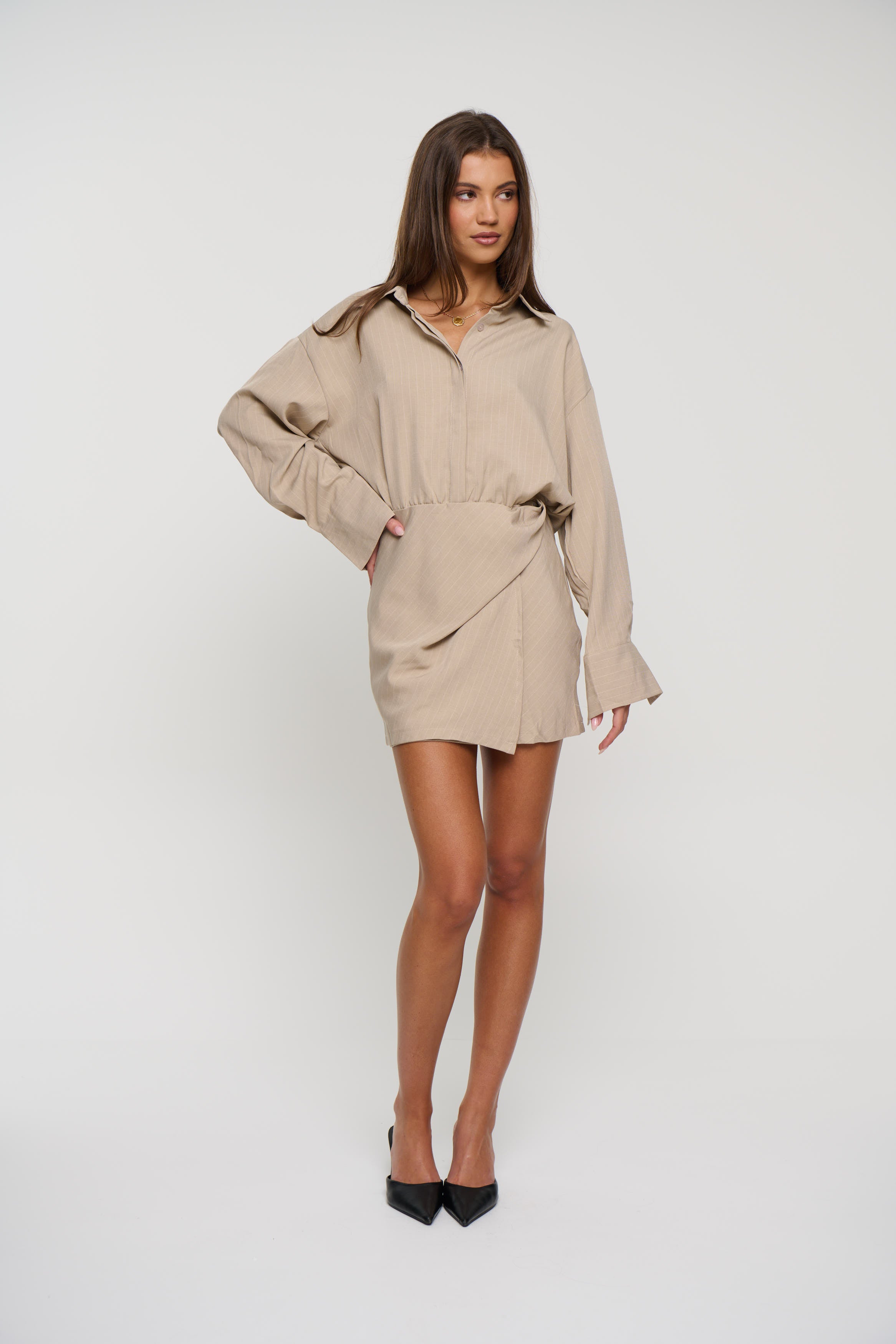 Theo Mini Dress Beige