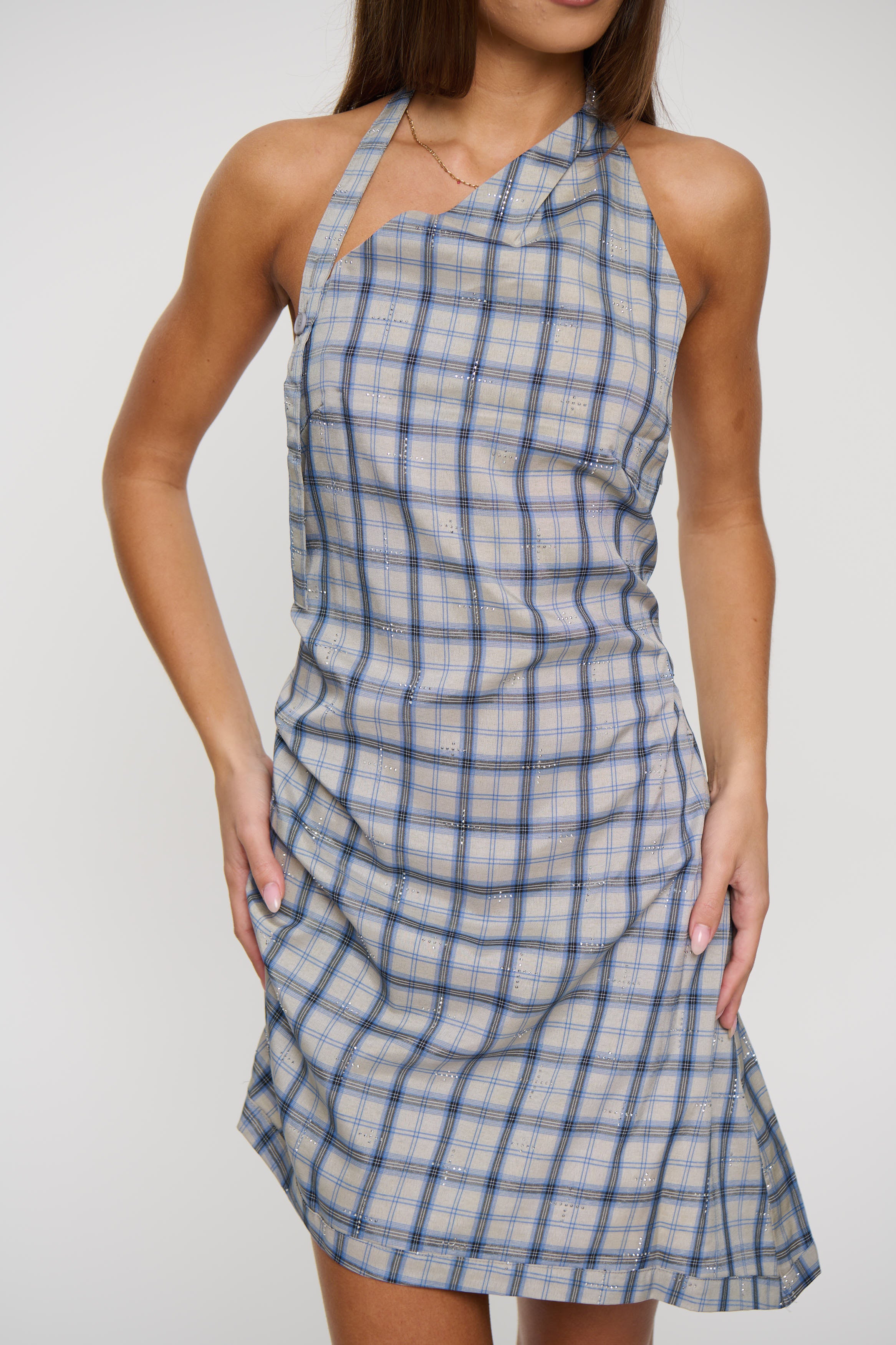 Moonlight Mini Dress Ash Plaid