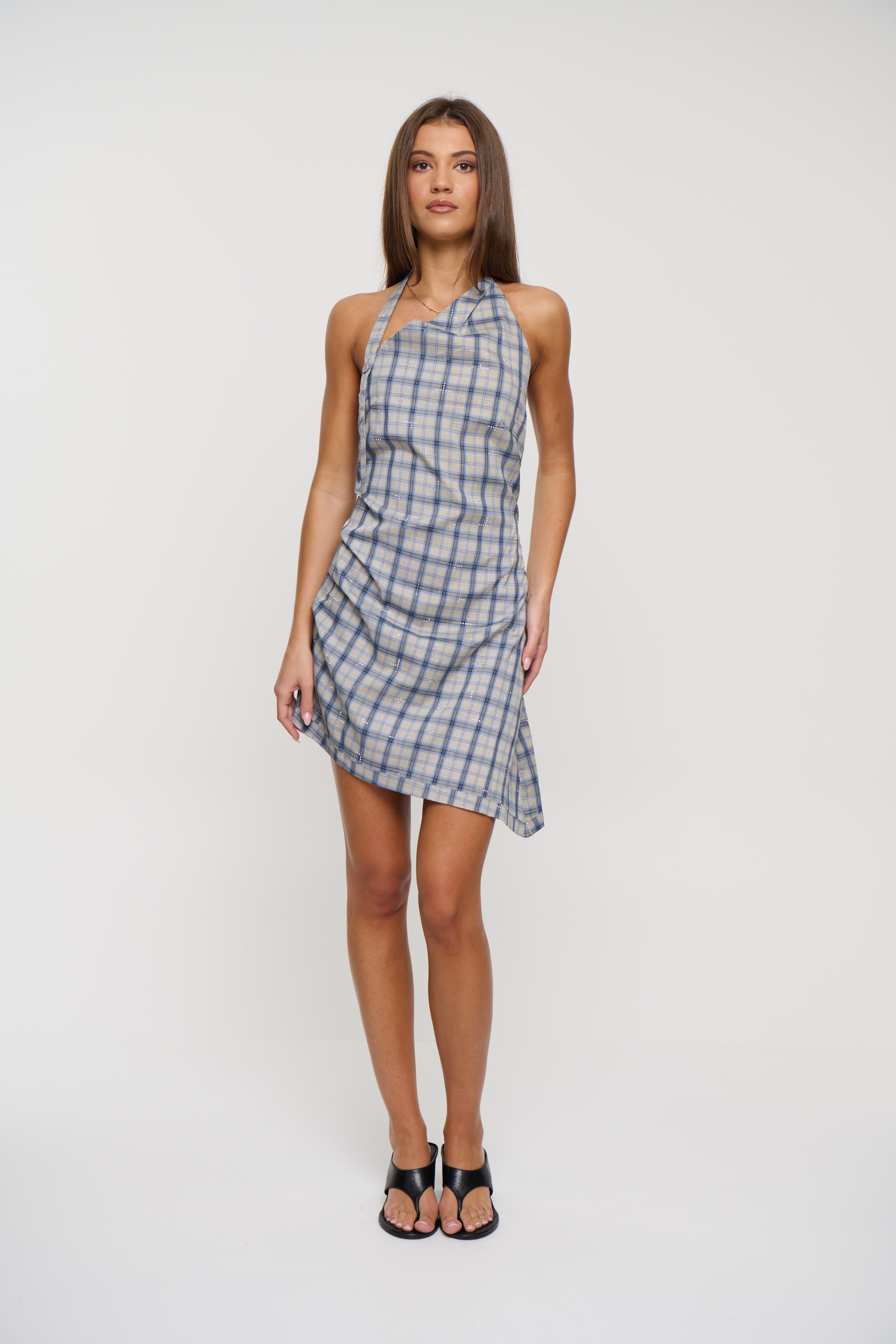 Moonlight Mini Dress Ash Plaid