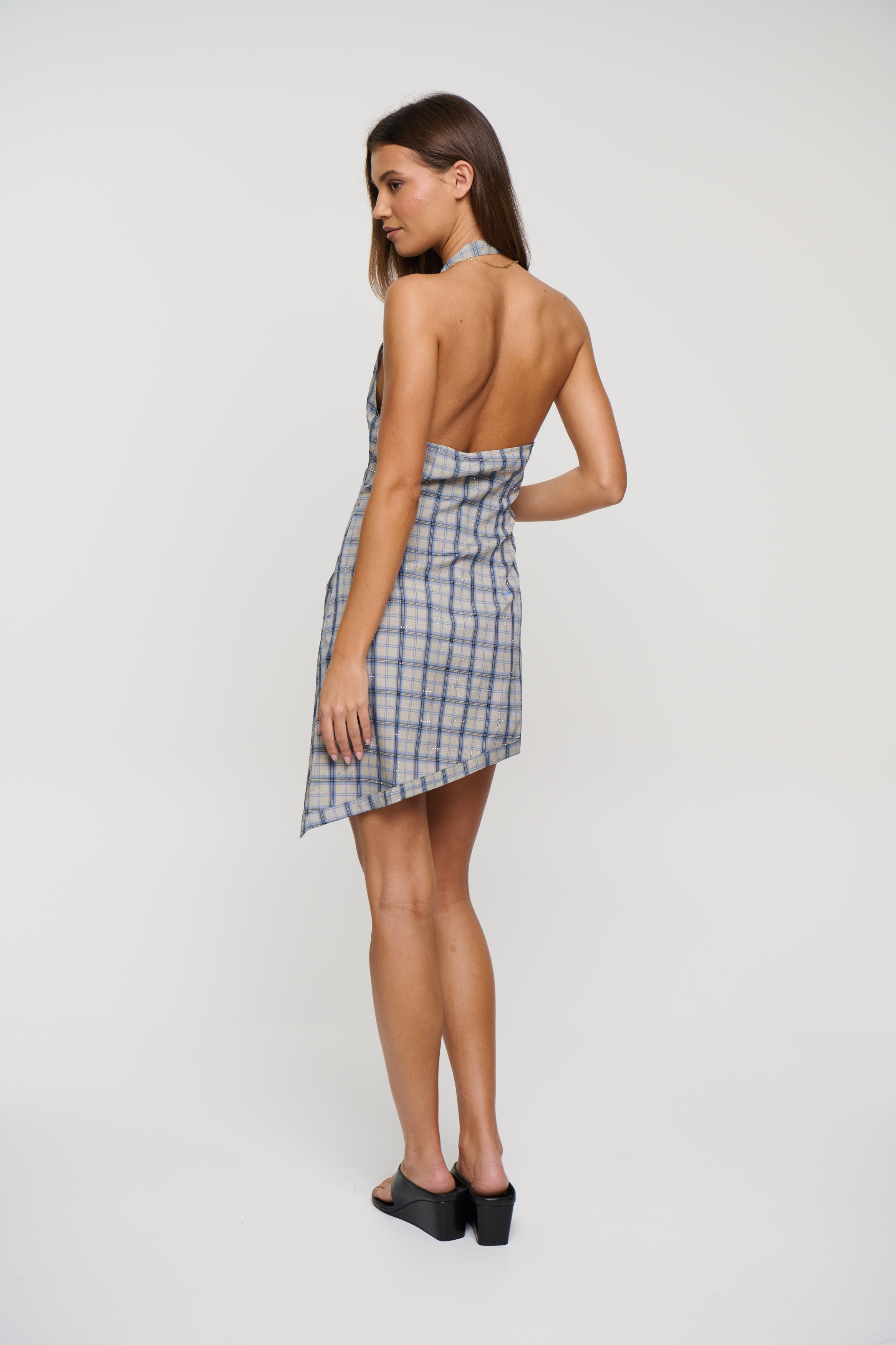 Moonlight Mini Dress Ash Plaid