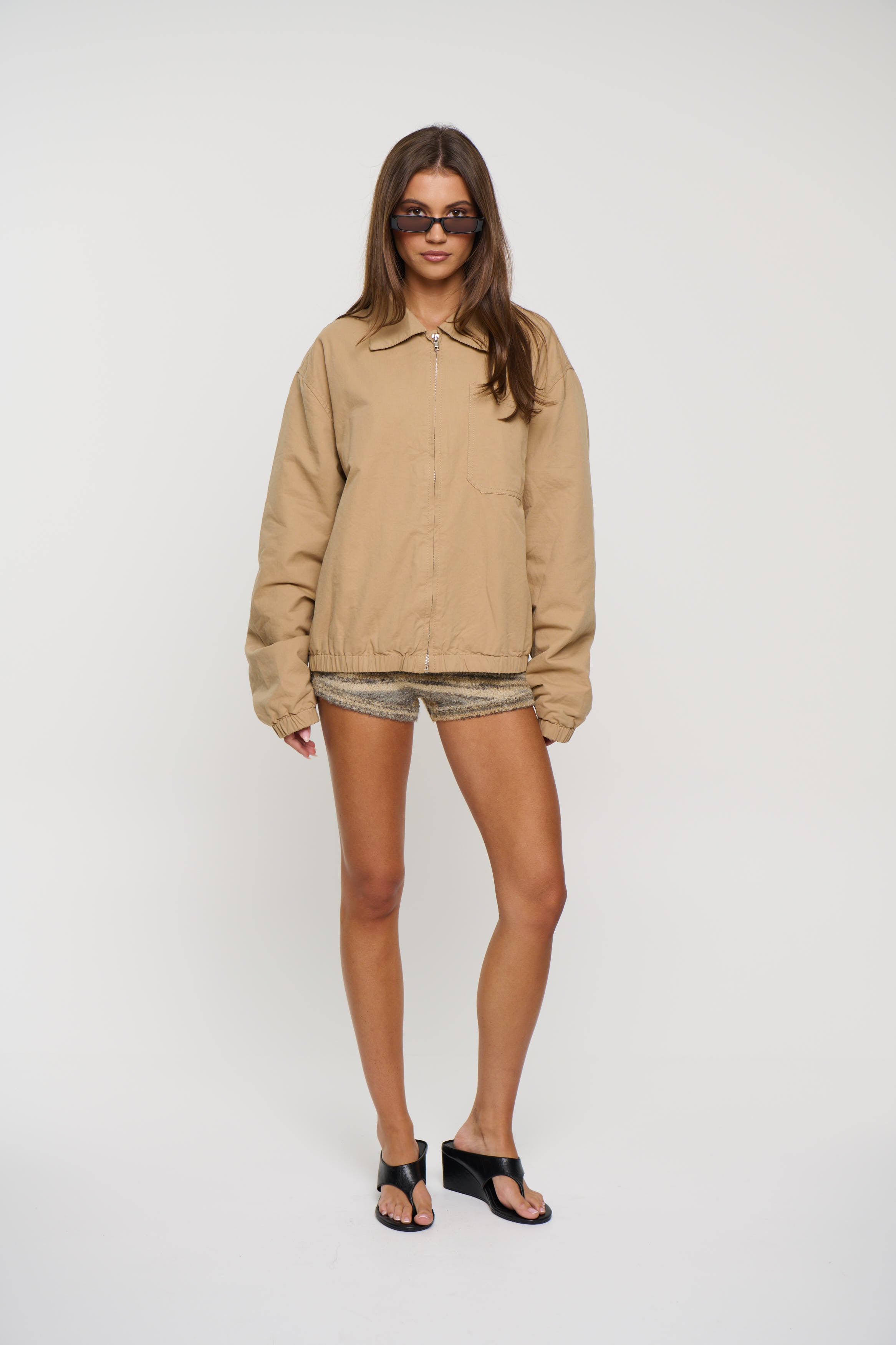 Unisex Charlie Soft Cotton Bomber Sand