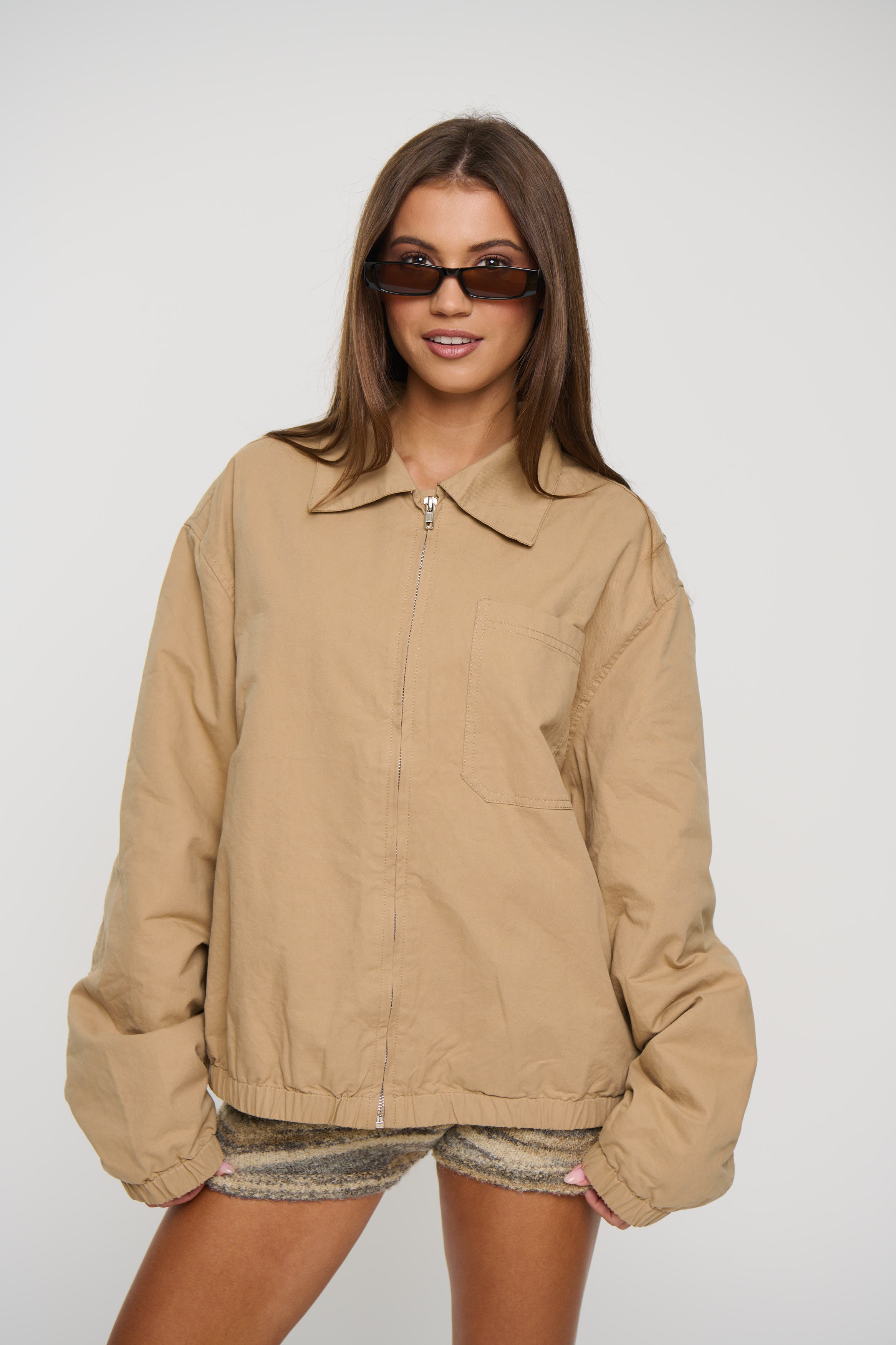 Unisex Charlie Soft Cotton Bomber Sand