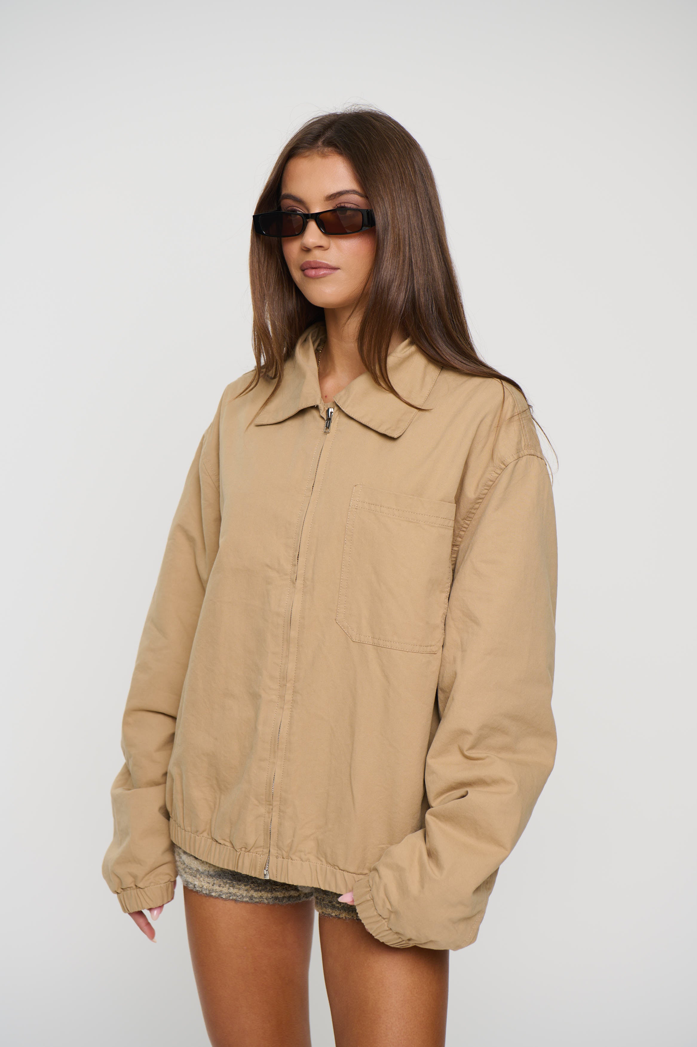 Unisex Charlie Soft Cotton Bomber Sand