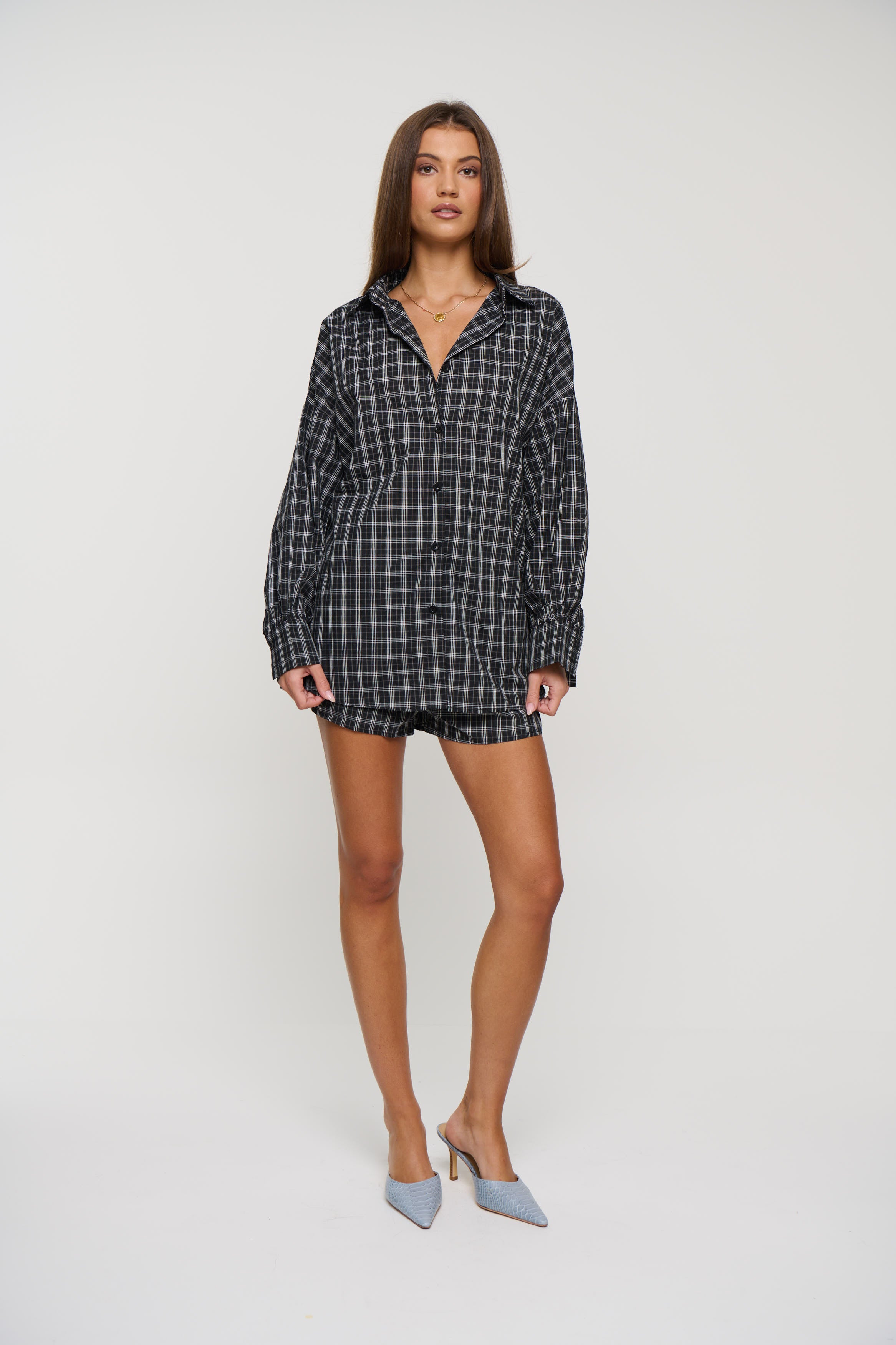 Rocky Shirt Set Black Plaid