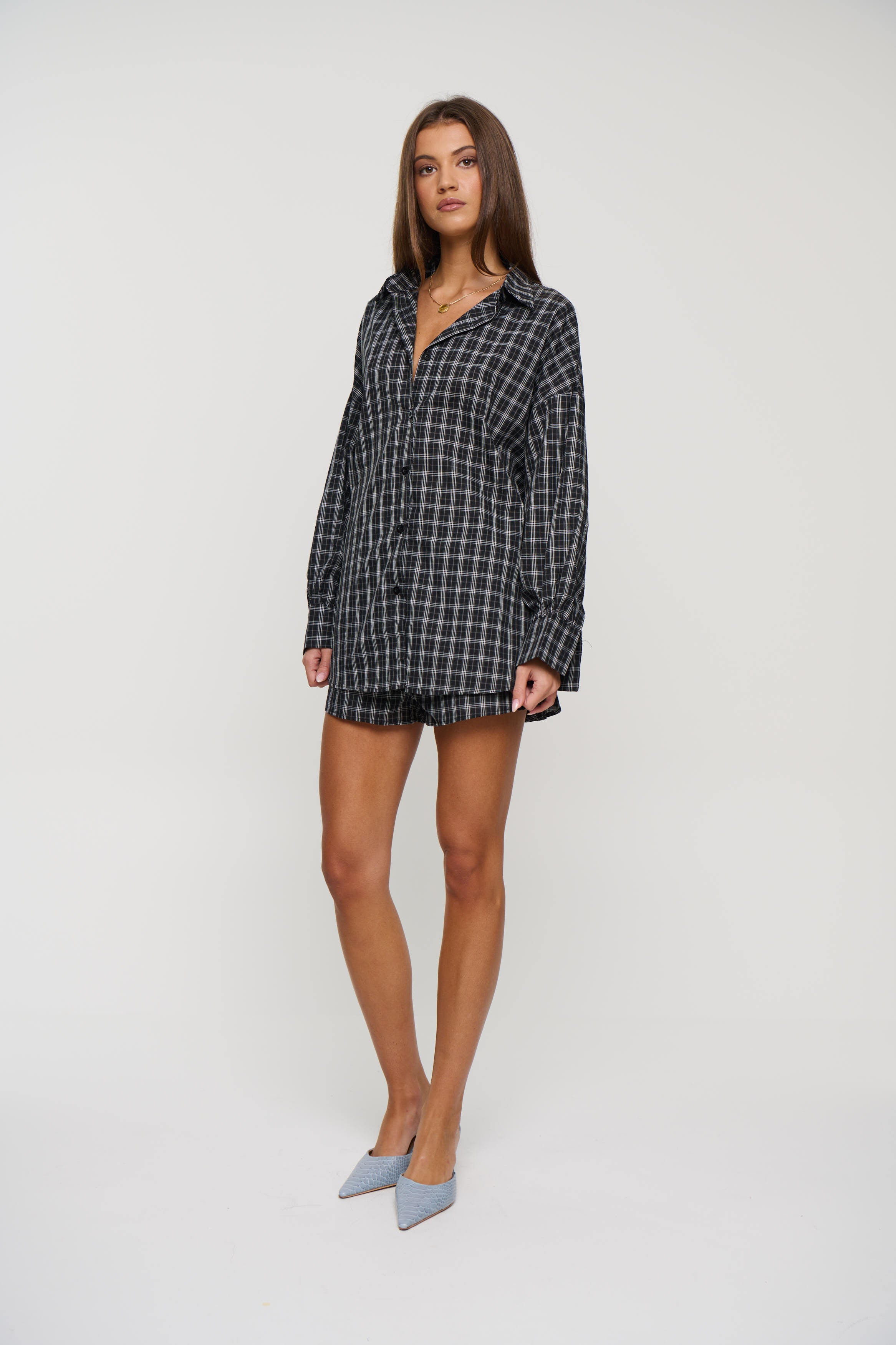Rocky Shirt Set Black Plaid