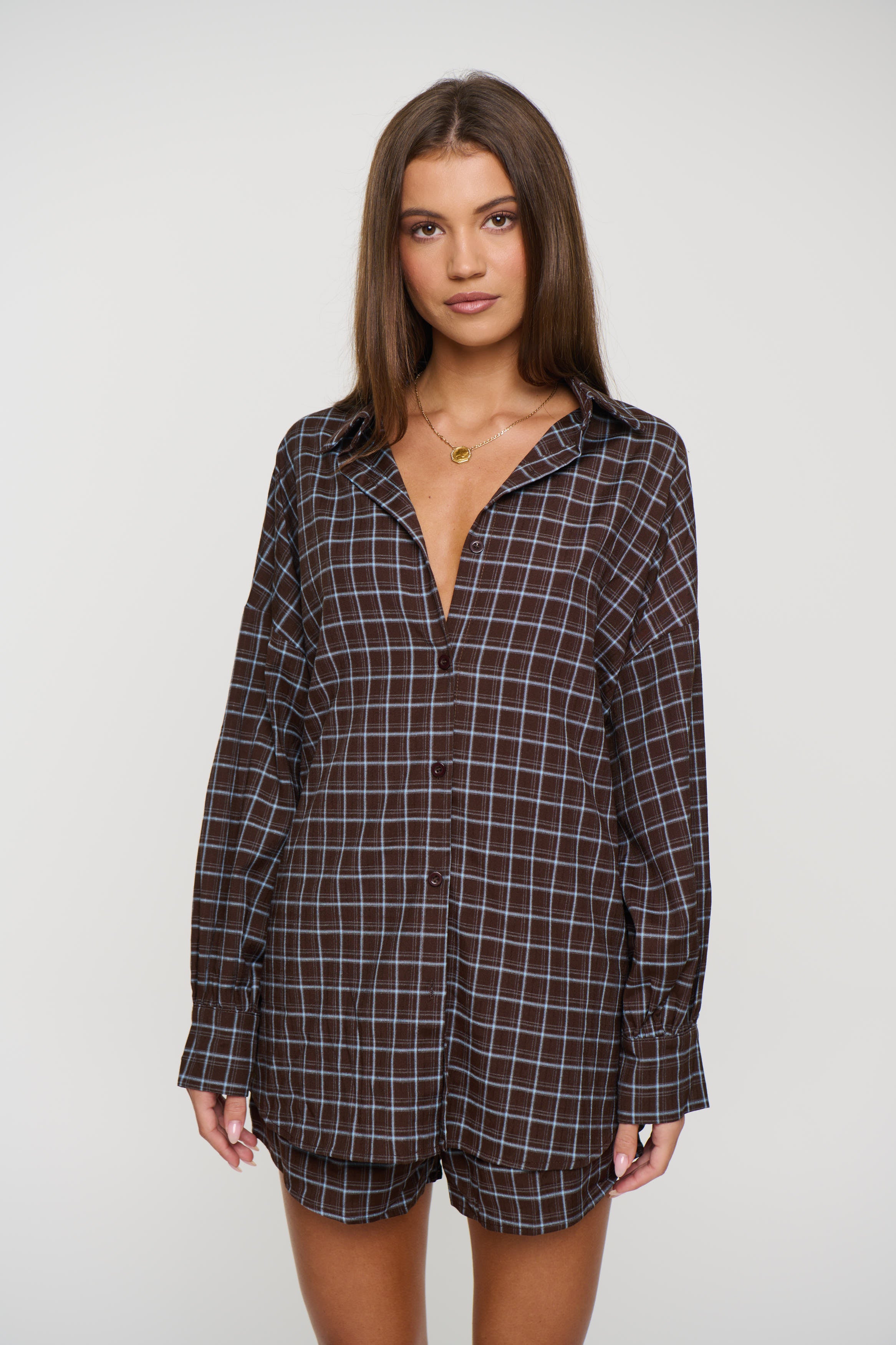 Rocky Shirt Set Chocolate Plaid
