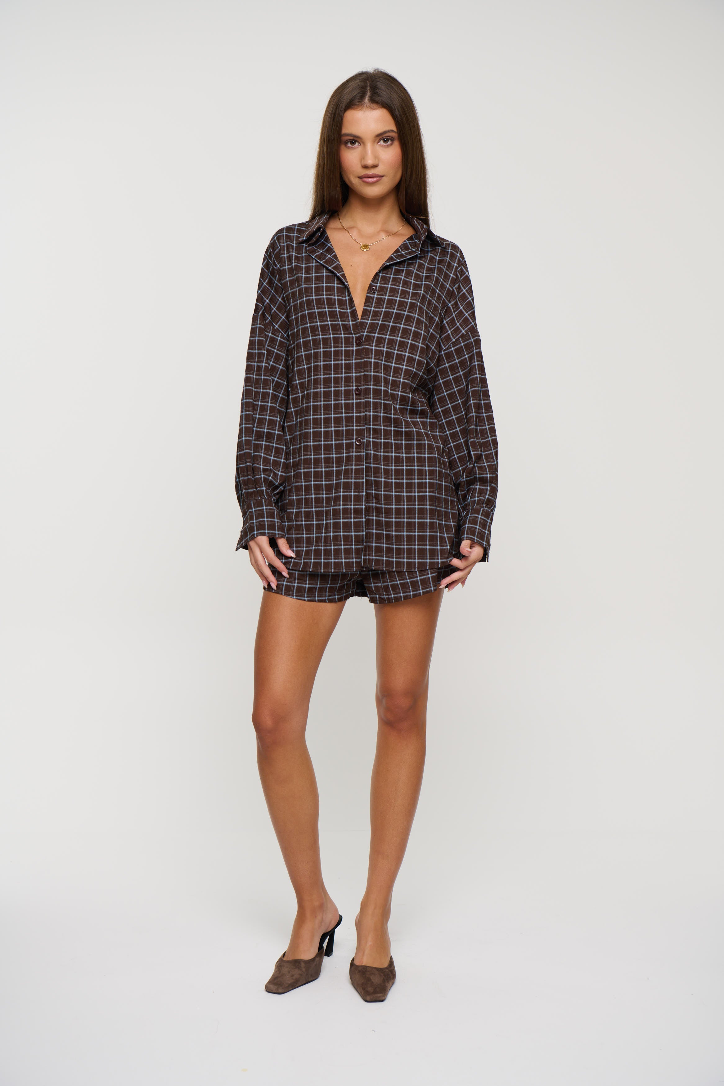Rocky Shirt Set Chocolate Plaid