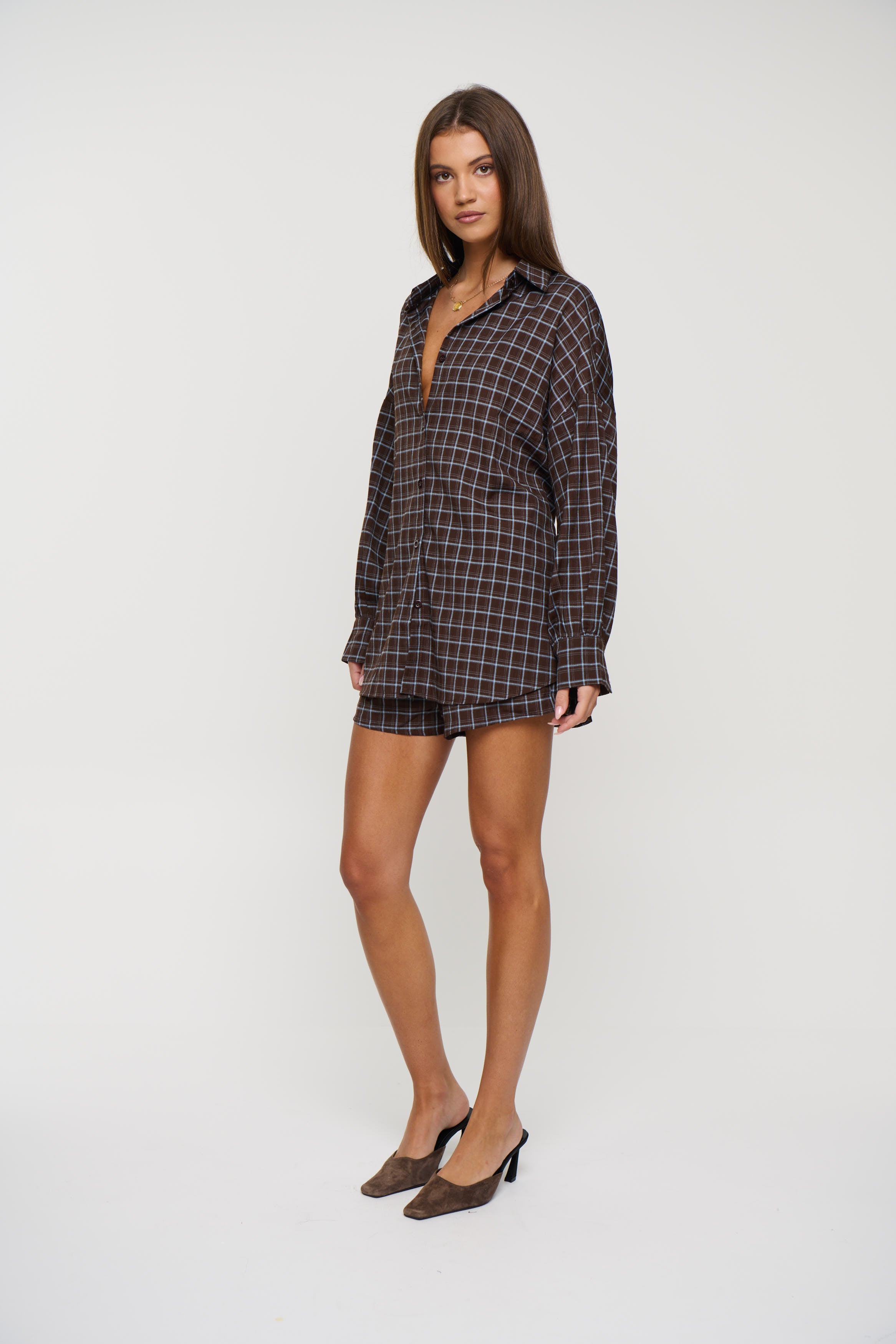 Rocky Shirt Set Chocolate Plaid