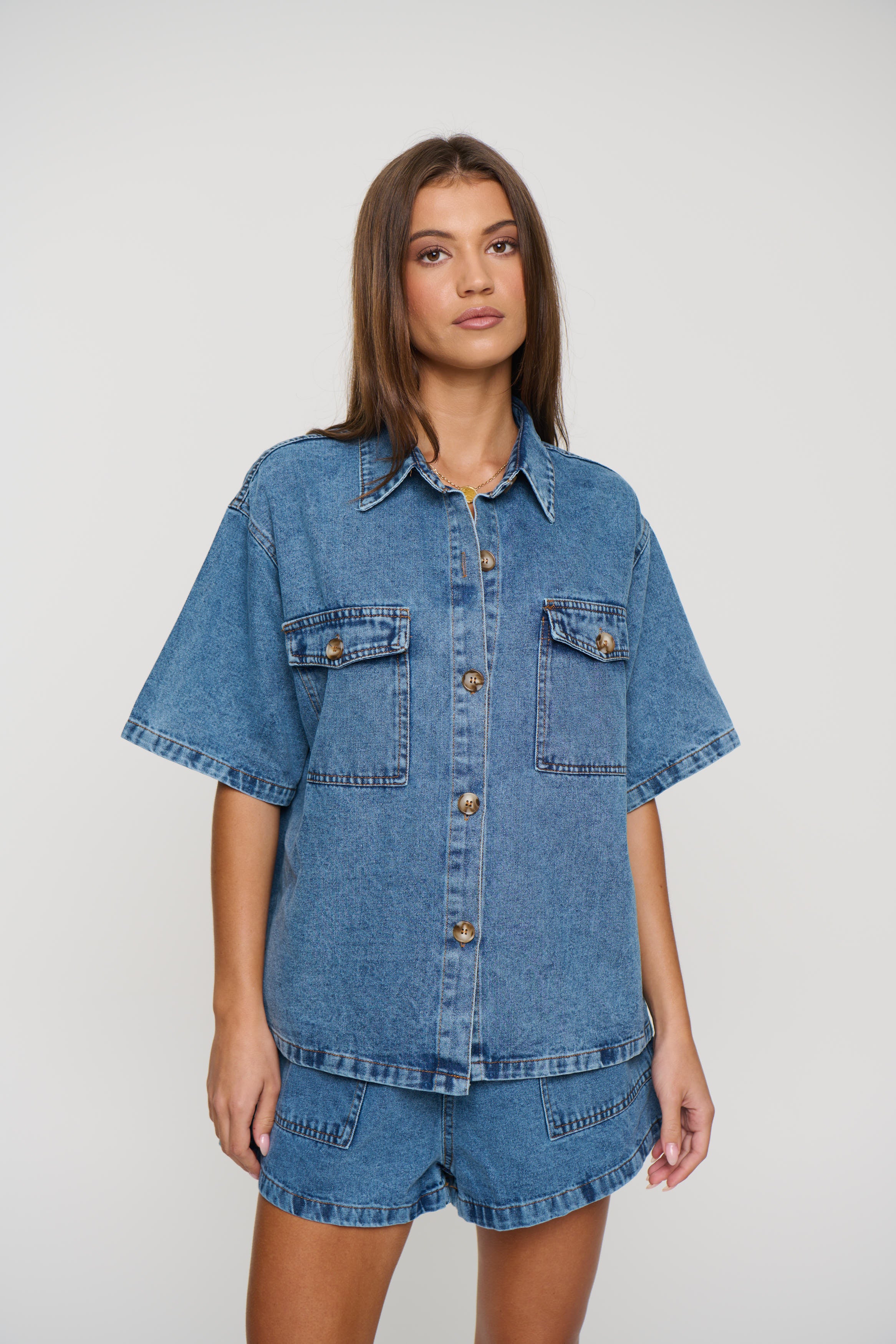 Delaney Denim Set Light Blue