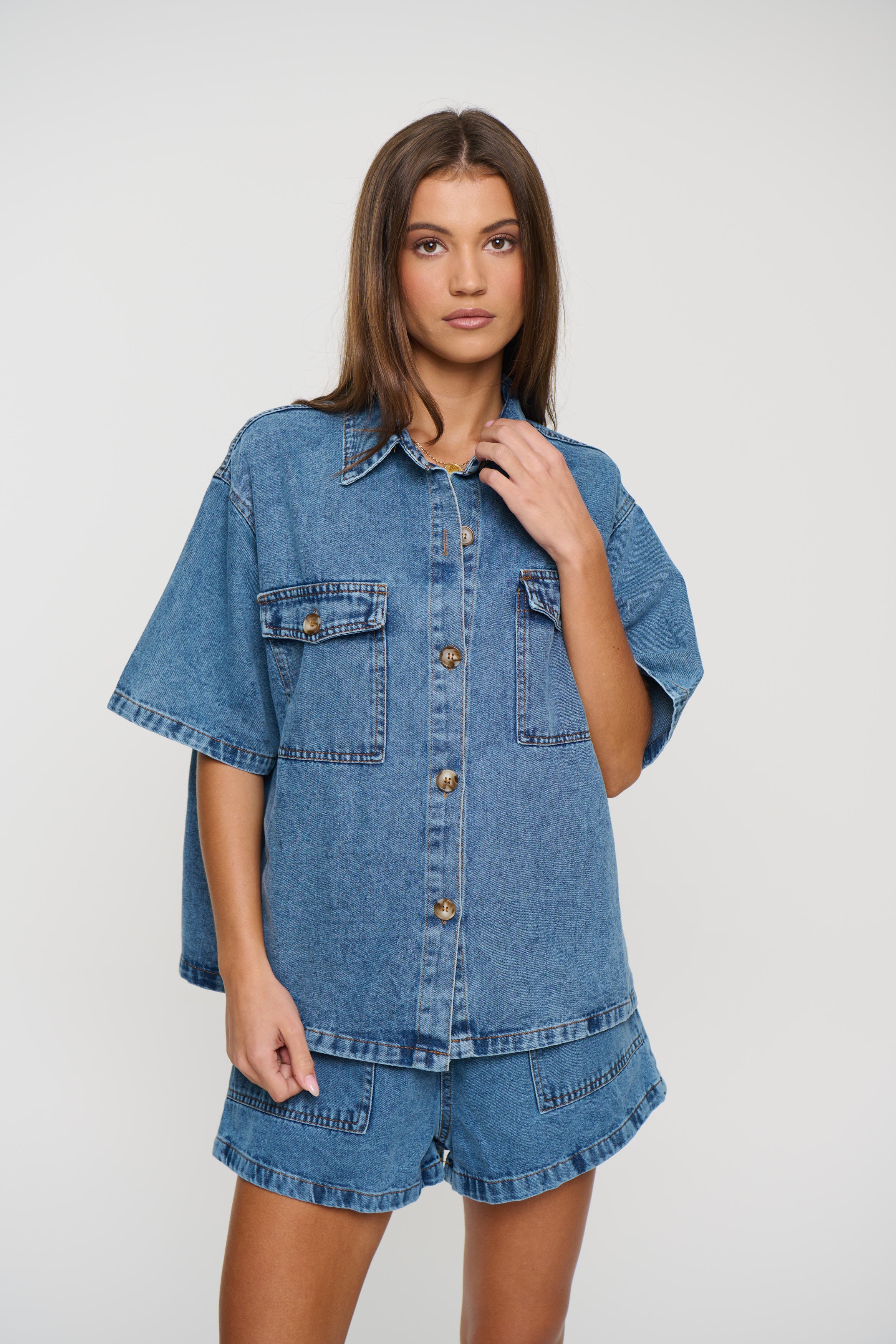 Delaney Denim Set Light Blue