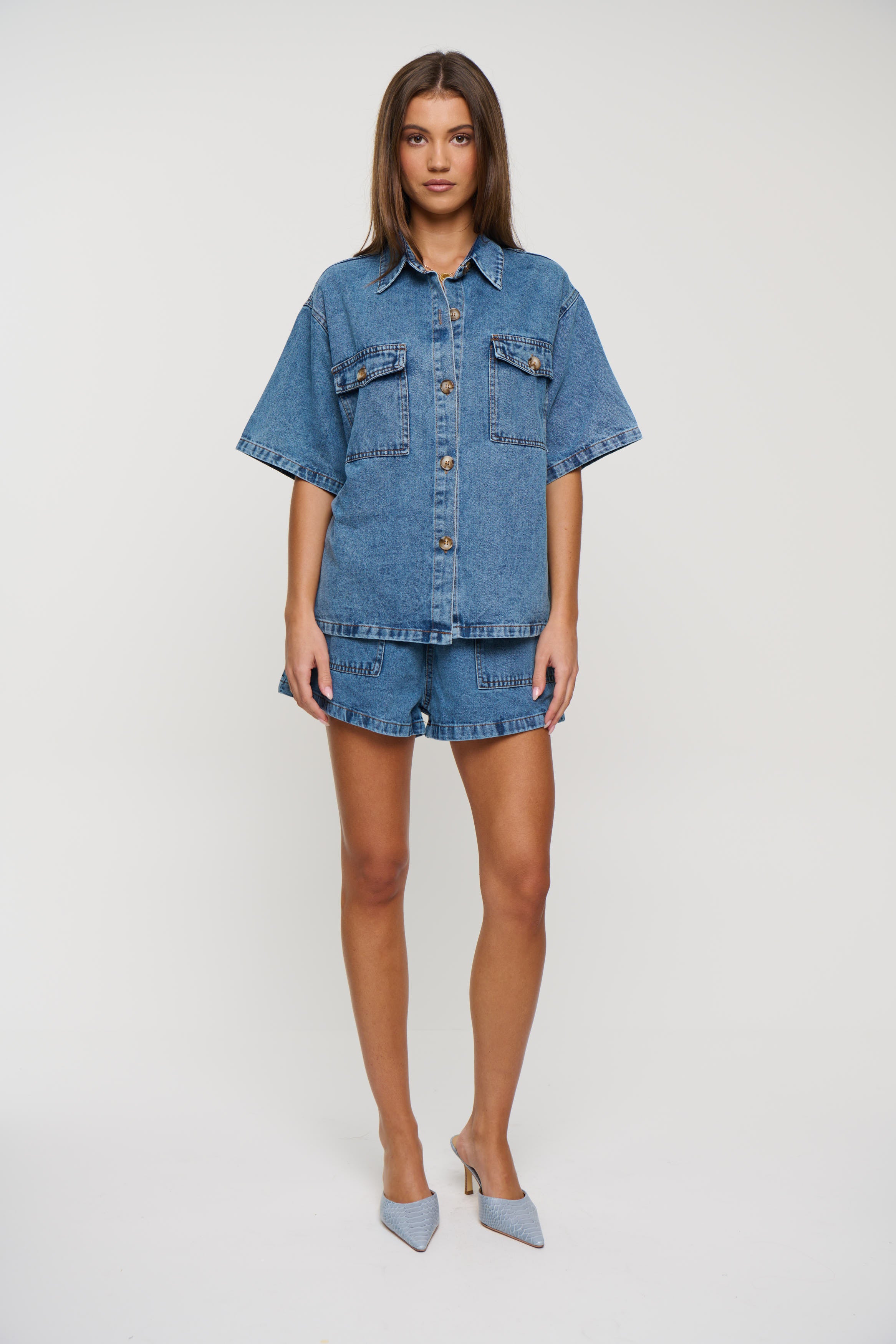 Delaney Denim Set Light Blue