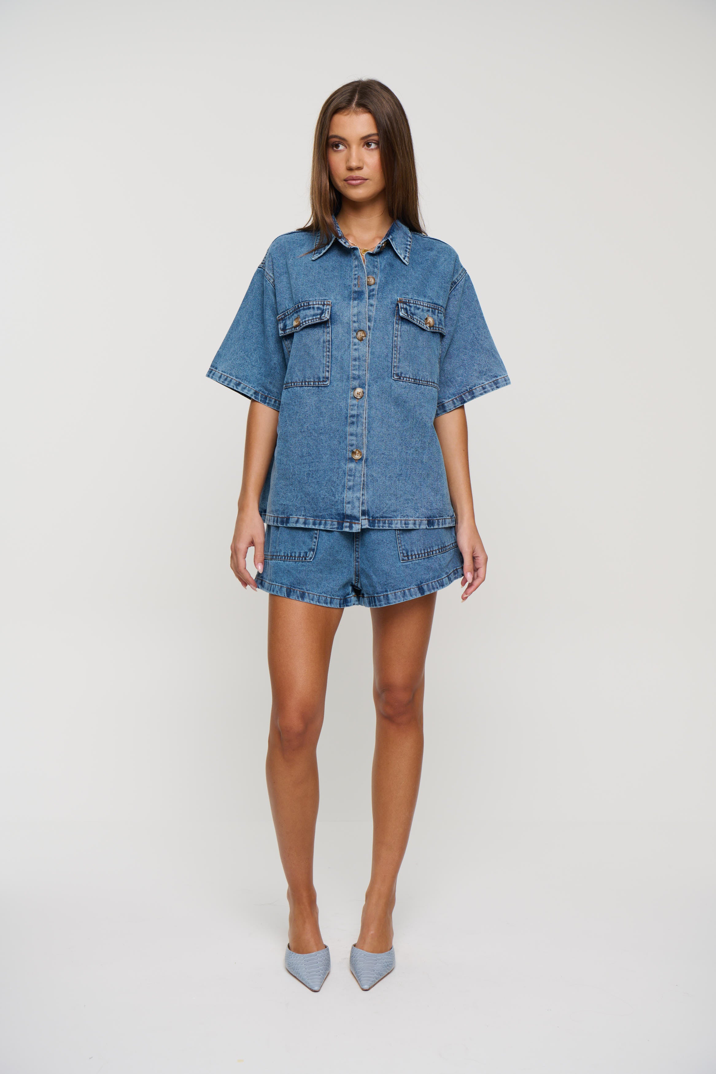 Delaney Denim Set Light Blue
