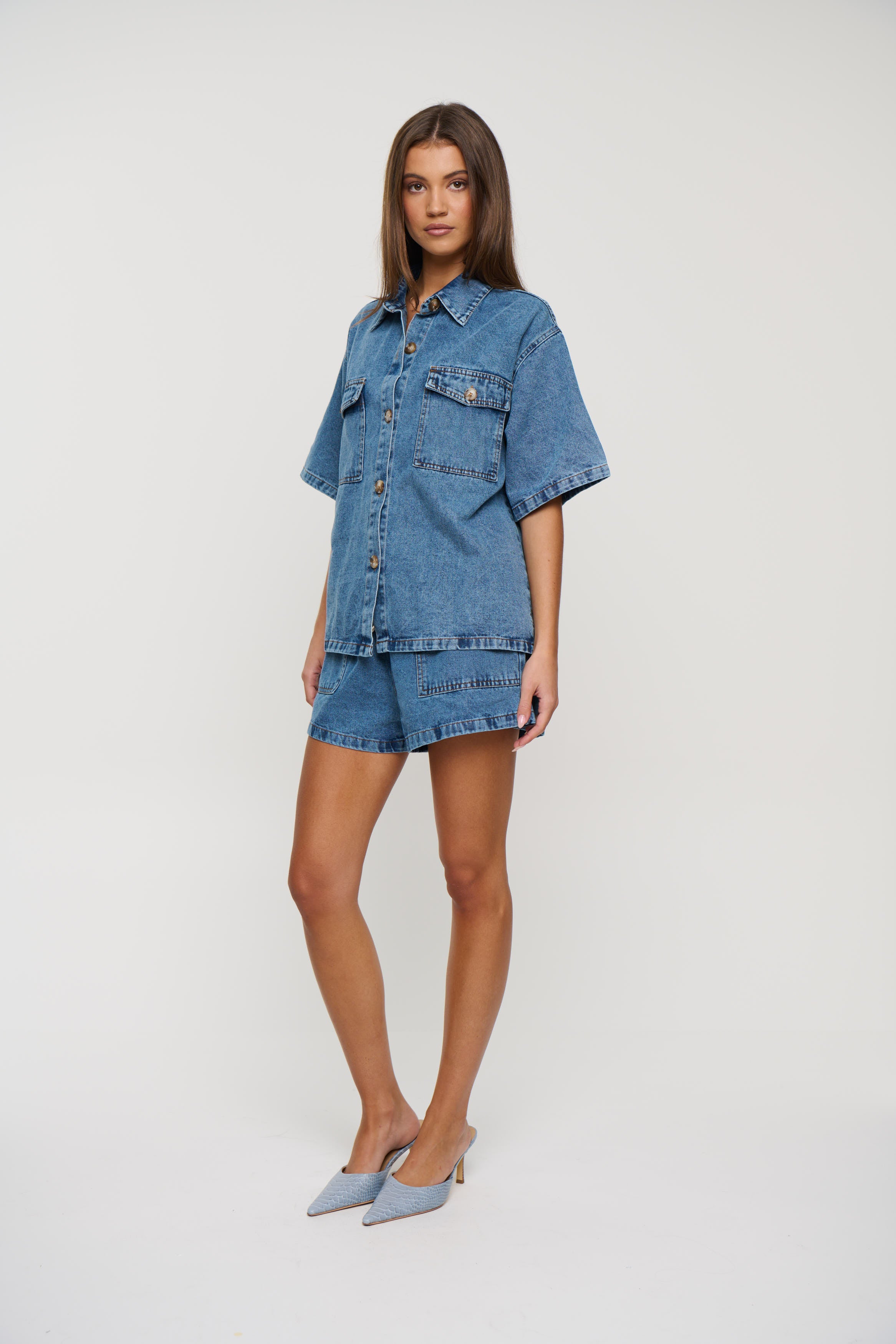 Delaney Denim Set Light Blue